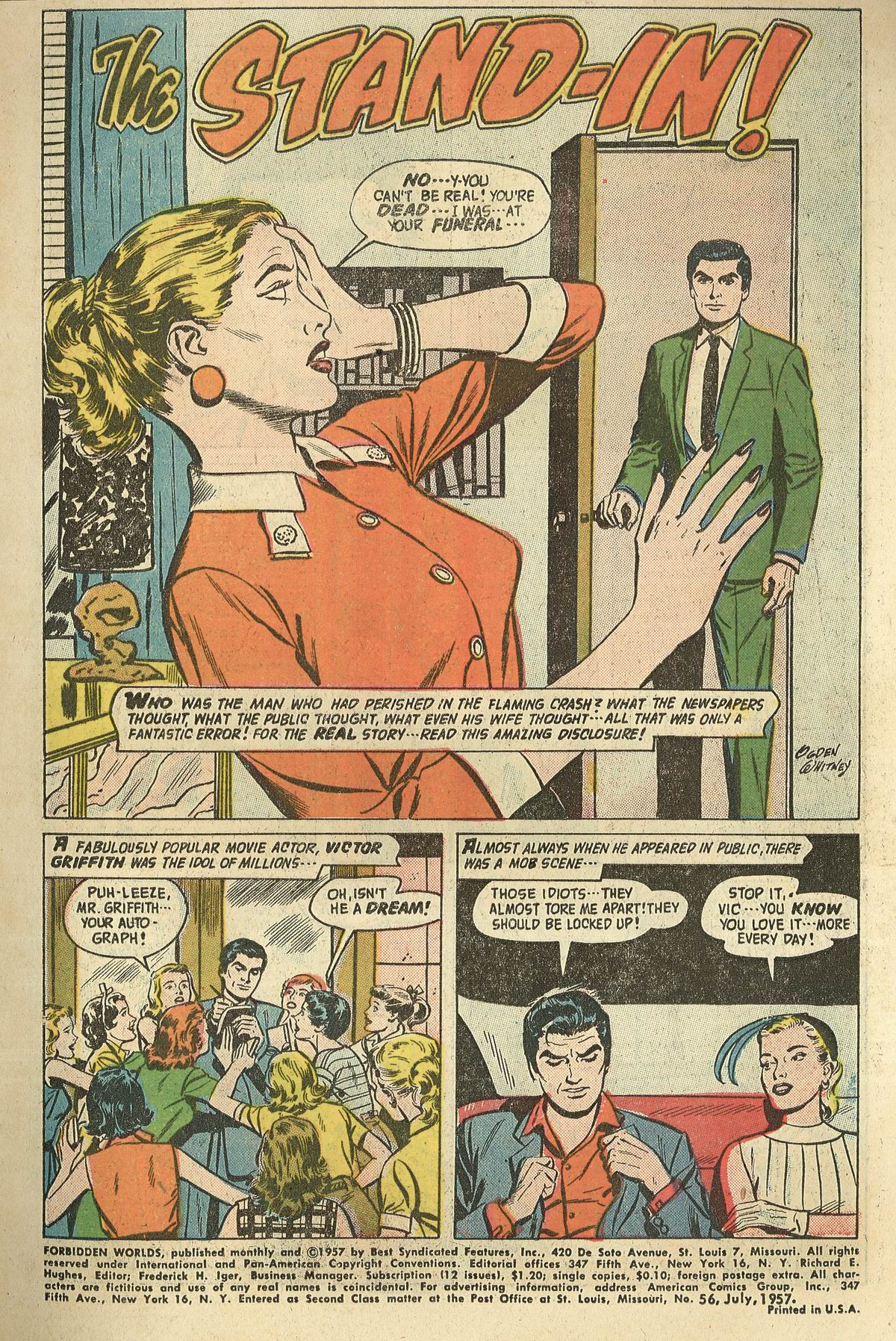 Forbidden Worlds #56 (American Comics Group), page 3. Public domain (US).