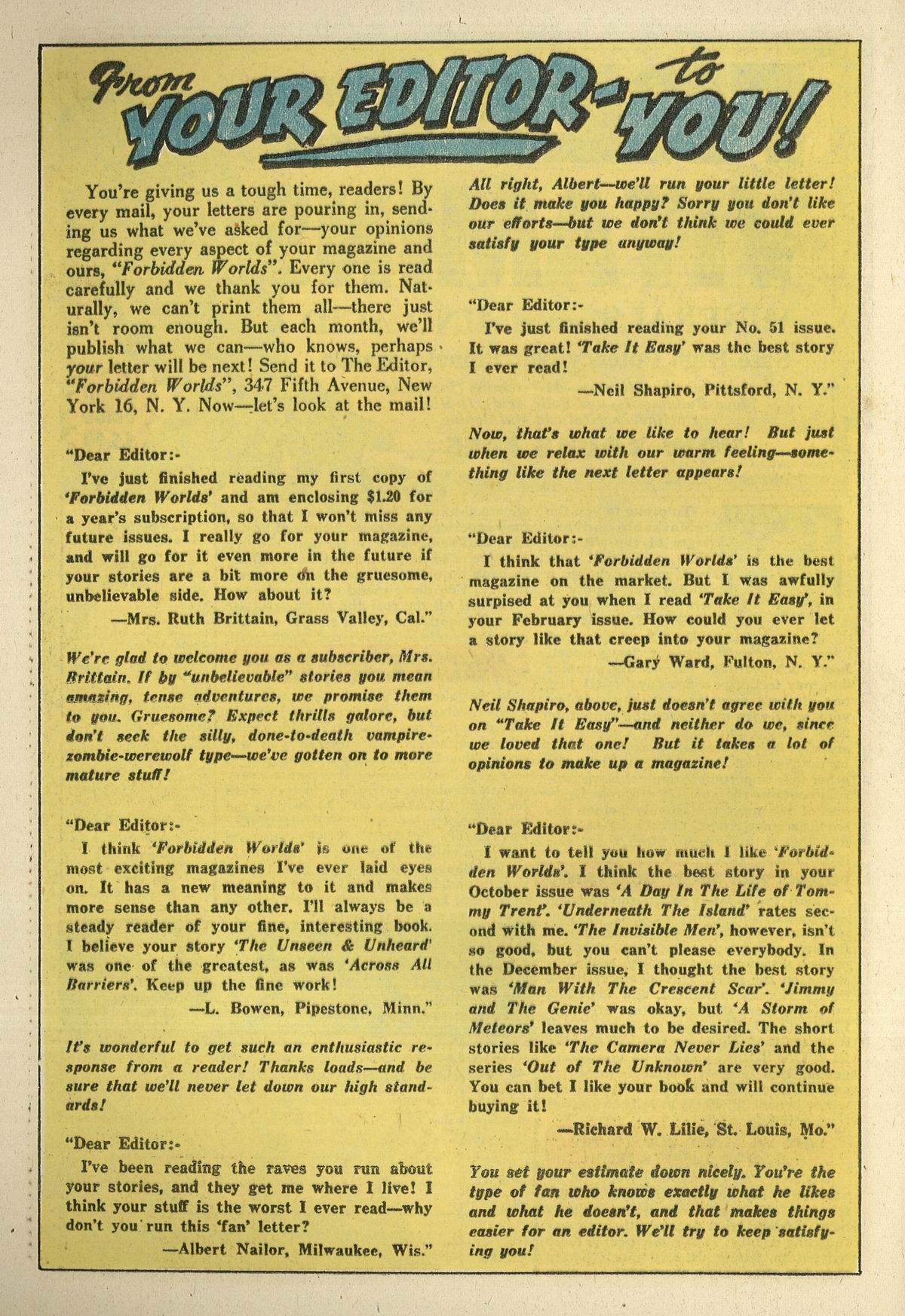 Forbidden Worlds #56 (American Comics Group), page 22. Public domain (US).