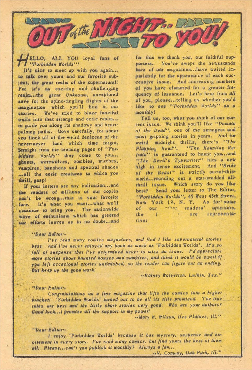Forbidden Worlds #6 (American Comics Group), page 26. Public domain (US).