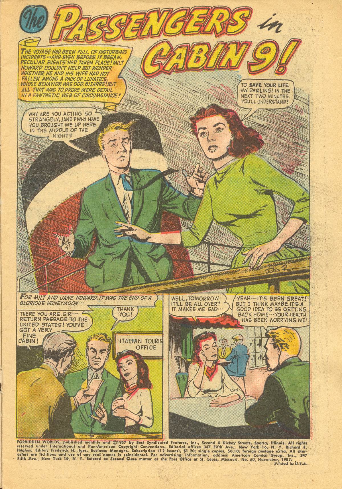 Forbidden Worlds #60 (American Comics Group), page 3. Public domain (US).
