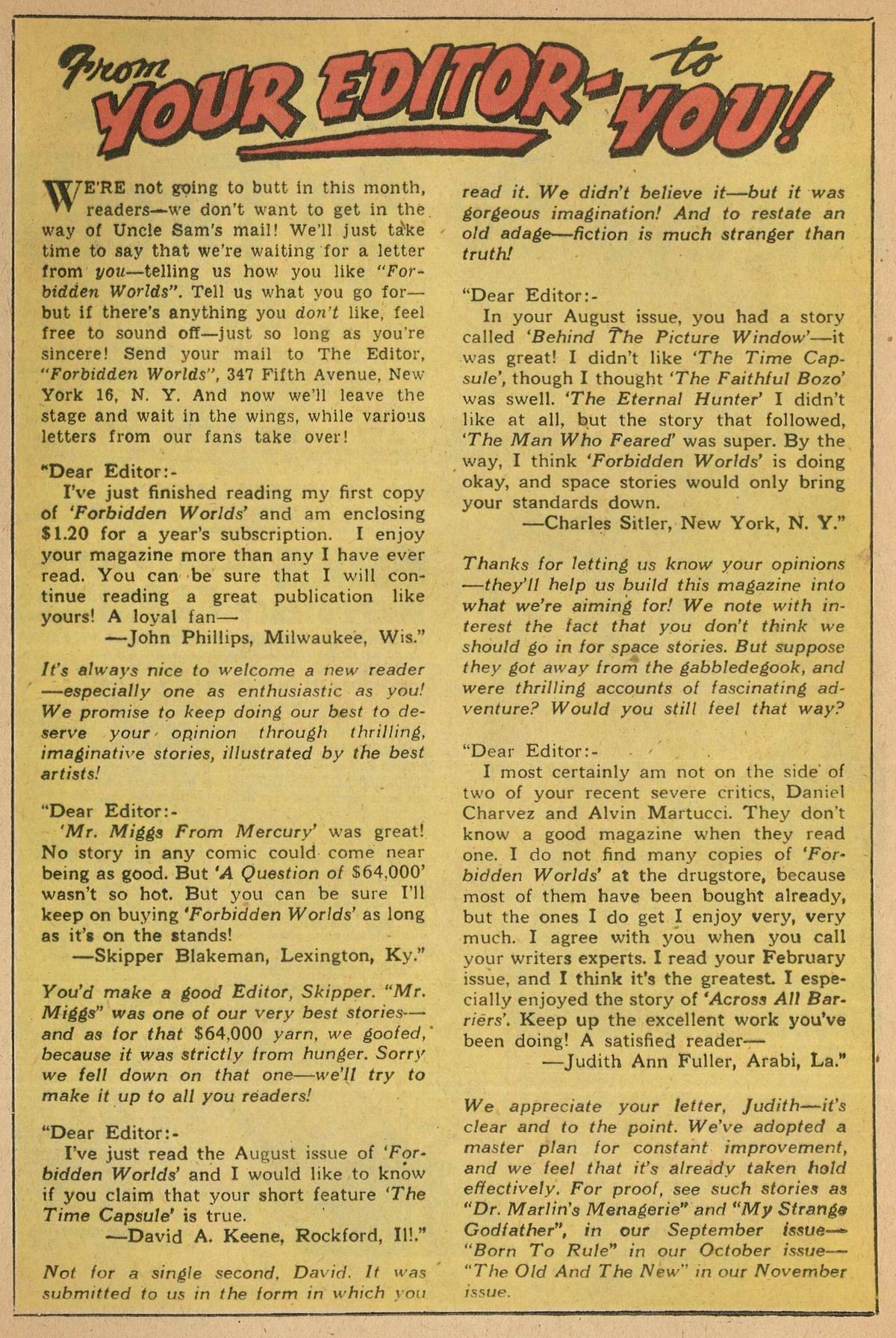 Forbidden Worlds #61 (American Comics Group), page 20. Public domain (US).