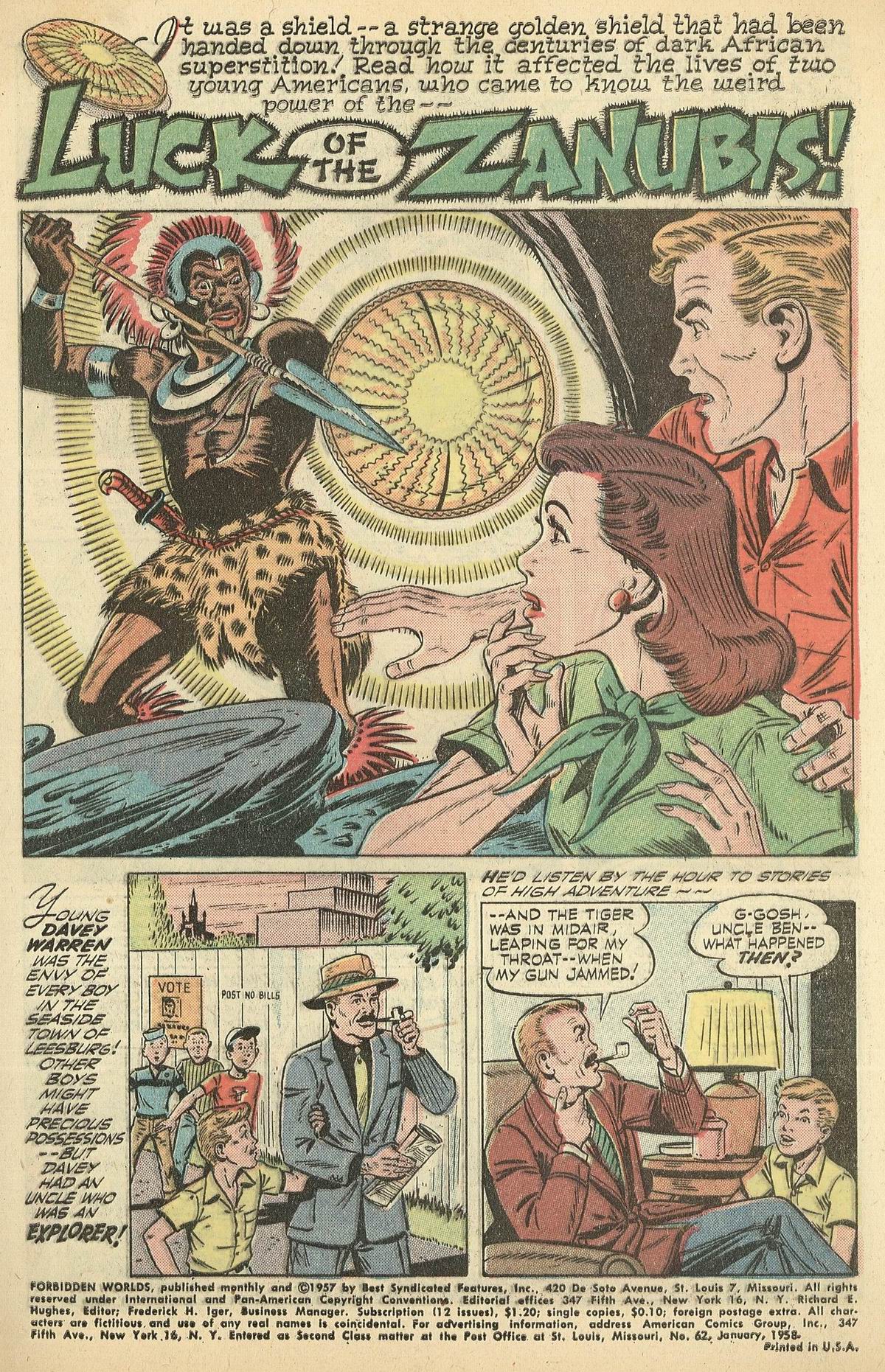 Forbidden Worlds #62 (American Comics Group), page 3. Public domain (US).