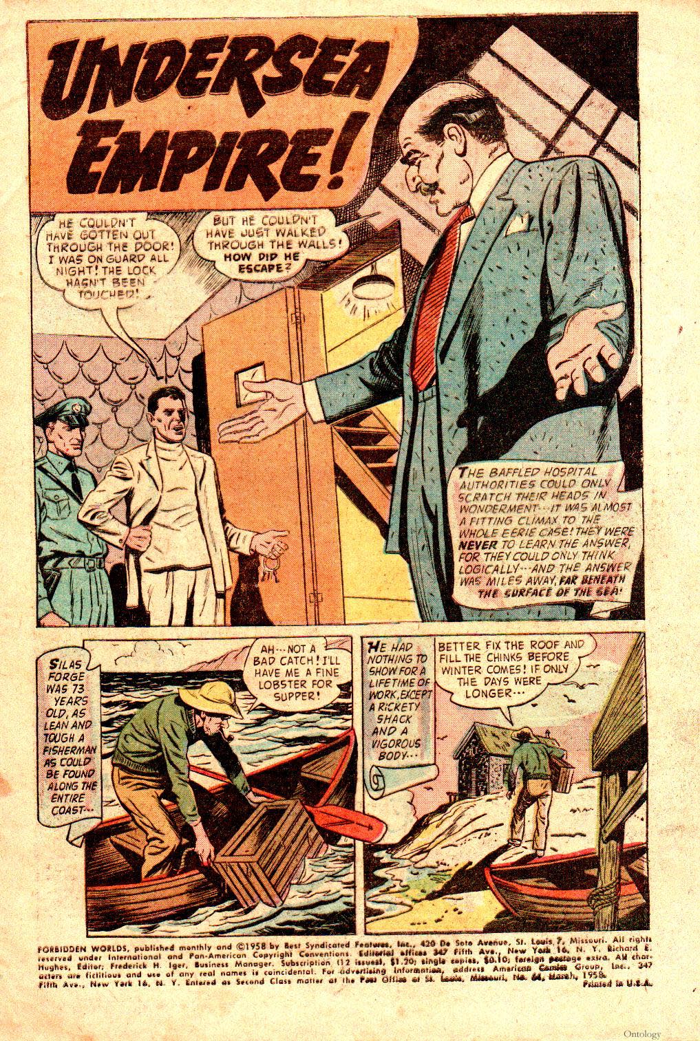 Forbidden Worlds #64 (American Comics Group), page 3. Public domain (US).
