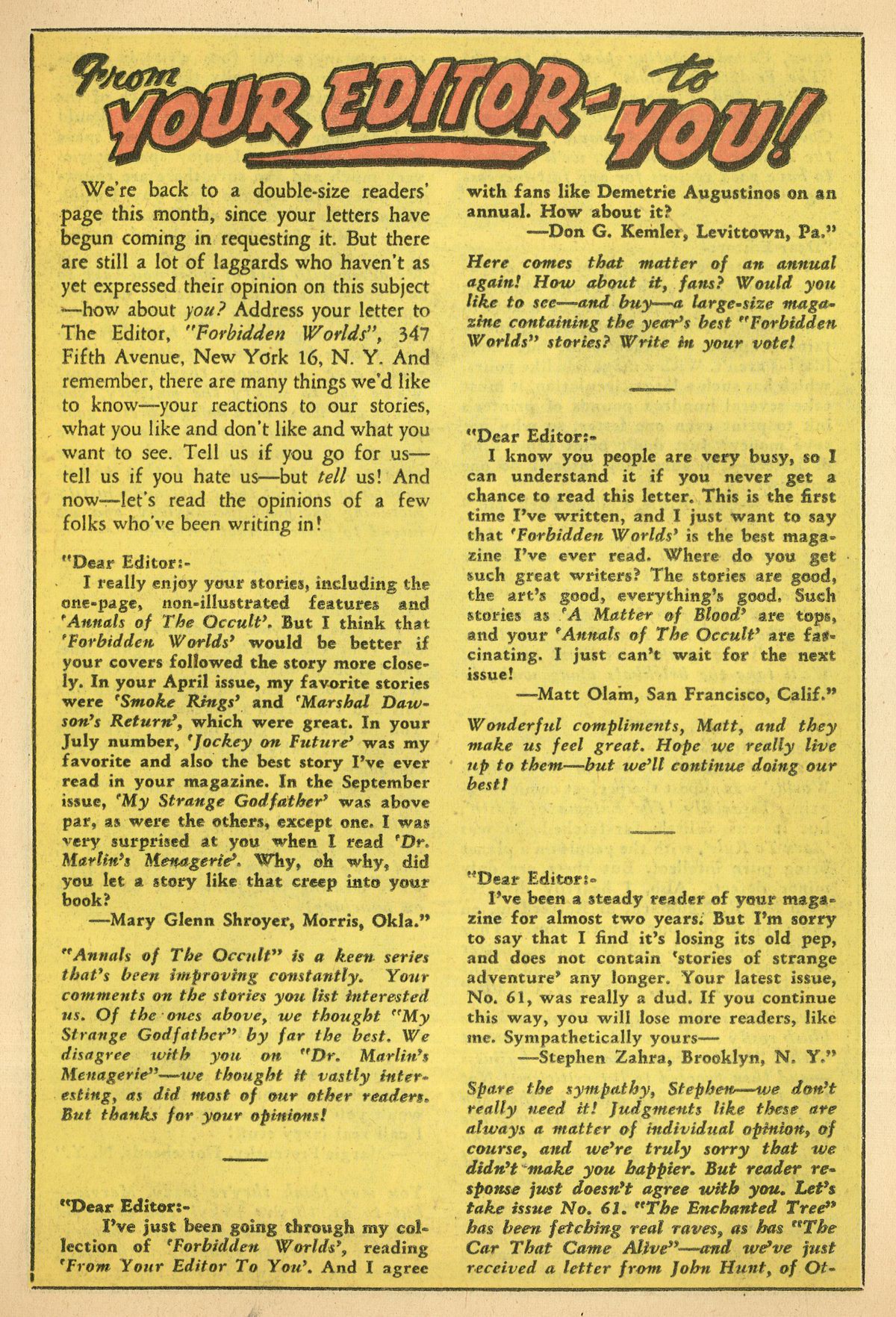 Forbidden Worlds #65 (American Comics Group), page 21. Public domain (US).