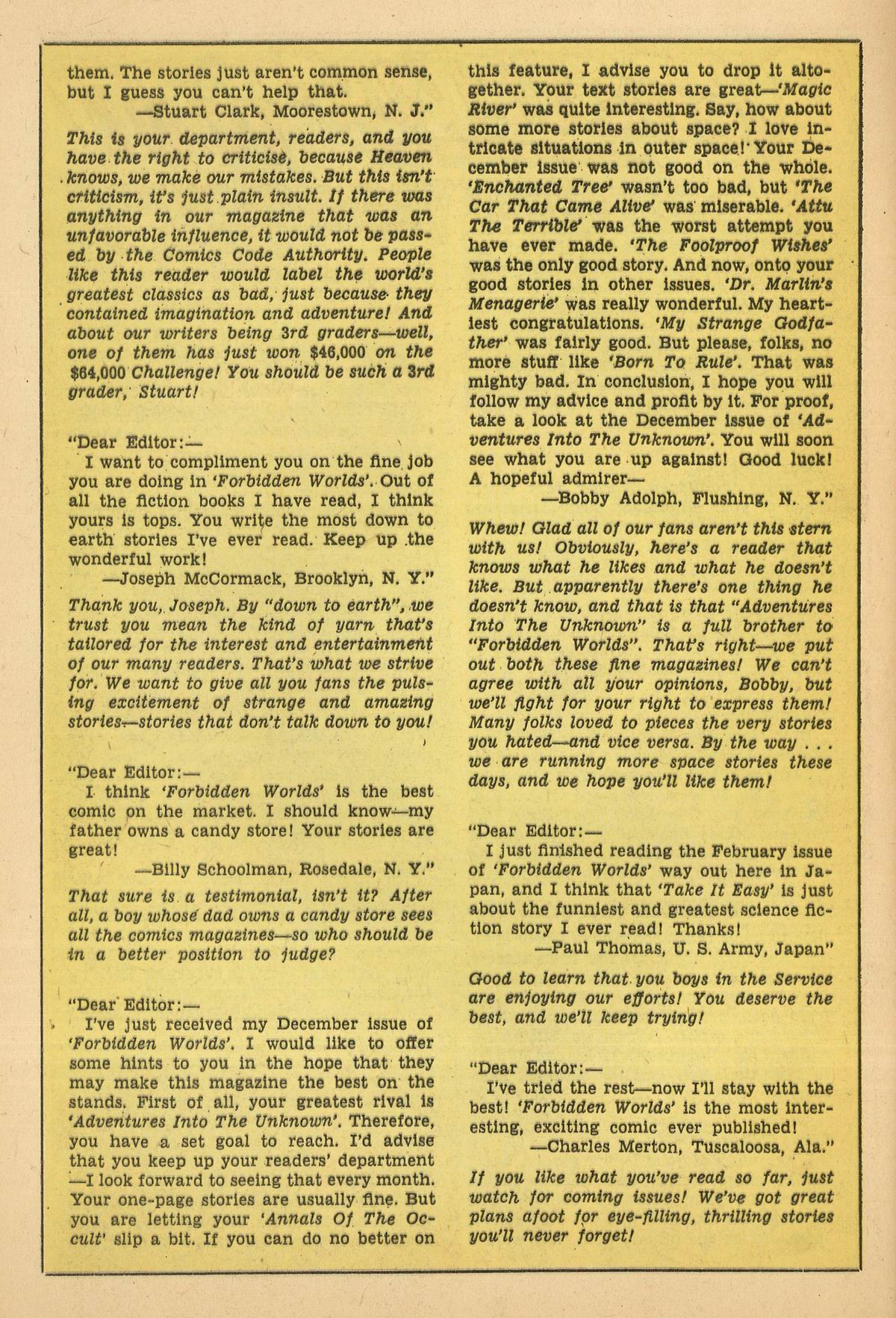 Forbidden Worlds #67 (American Comics Group), page 30. Public domain (US).