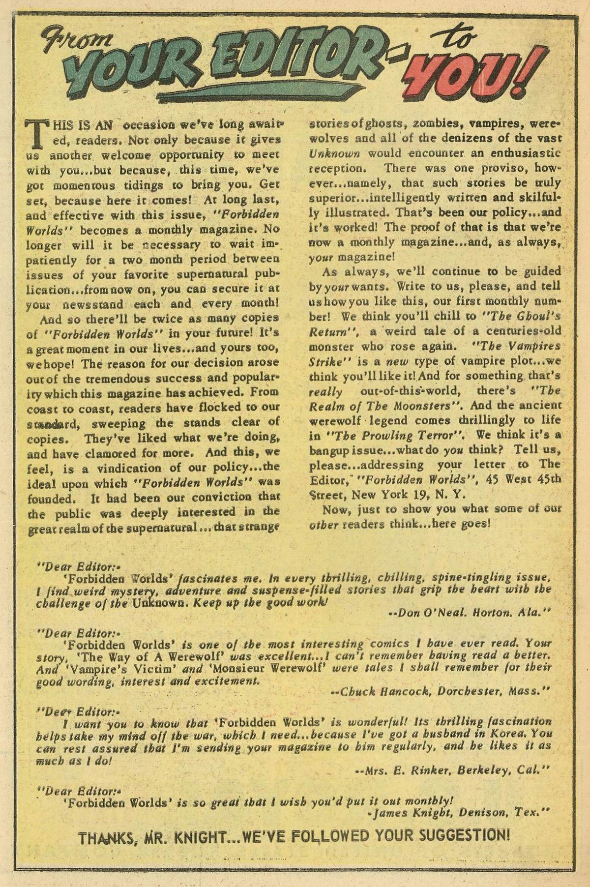 Forbidden Worlds #7 (American Comics Group), page 22. Public domain (US).