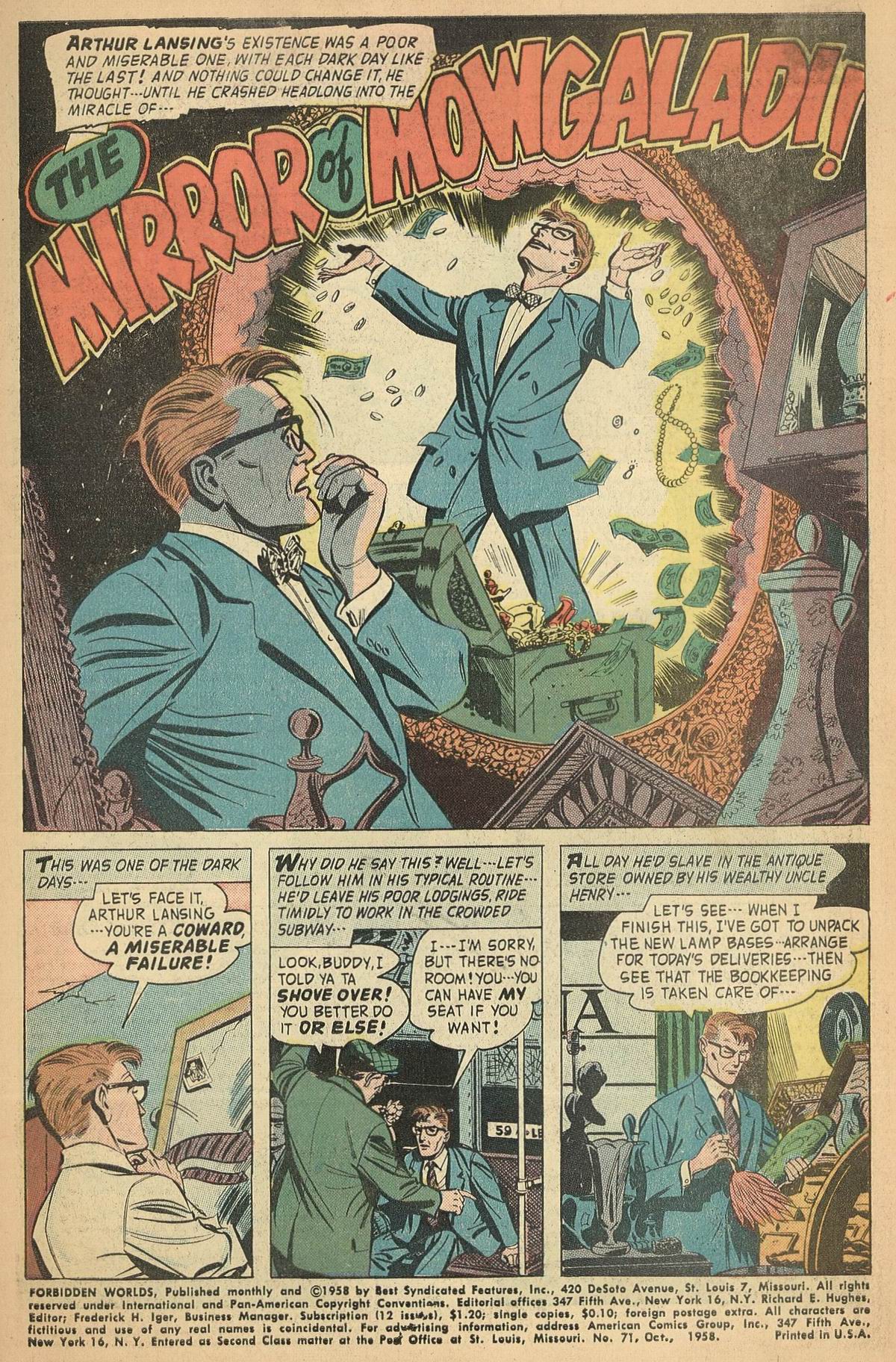 Forbidden Worlds #71 (American Comics Group), page 3. Public domain (US).