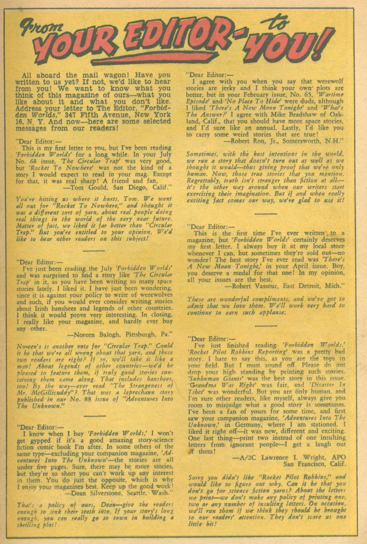 Forbidden Worlds #72 (American Comics Group), page 23. Public domain (US).