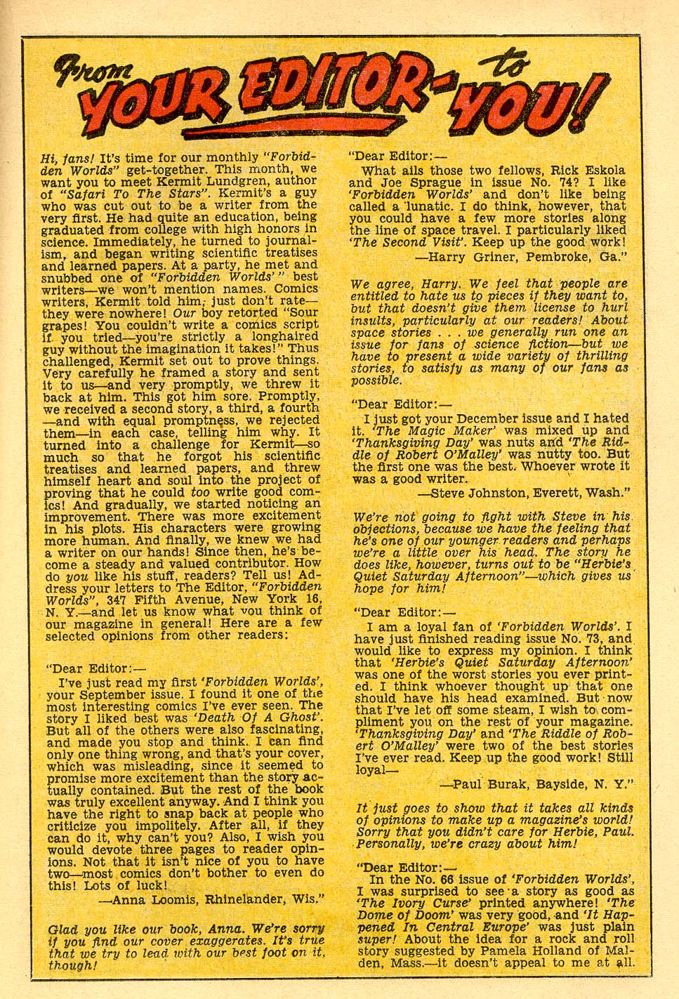 Forbidden Worlds #77 (American Comics Group), page 19. Public domain (US).