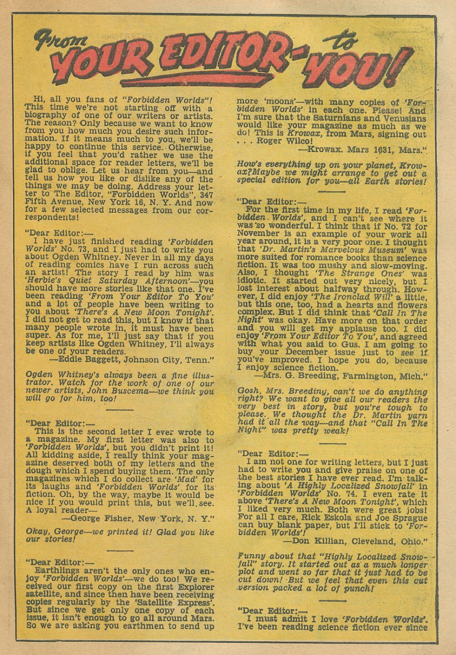 Forbidden Worlds #78 (American Comics Group), page 17. Public domain (US).