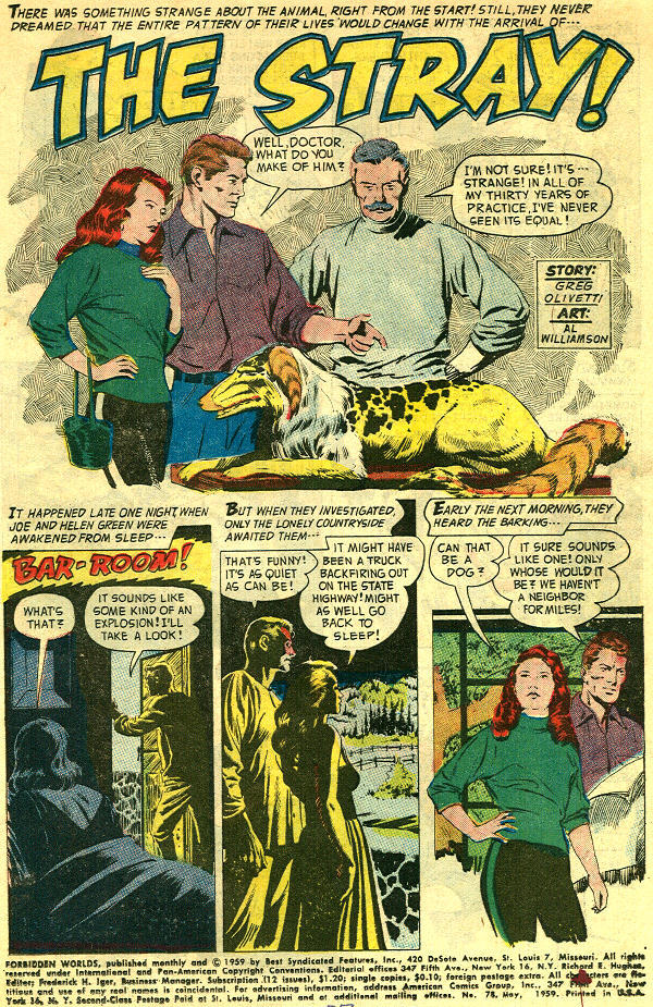 Forbidden Worlds #78 (American Comics Group), page 3. Public domain (US).