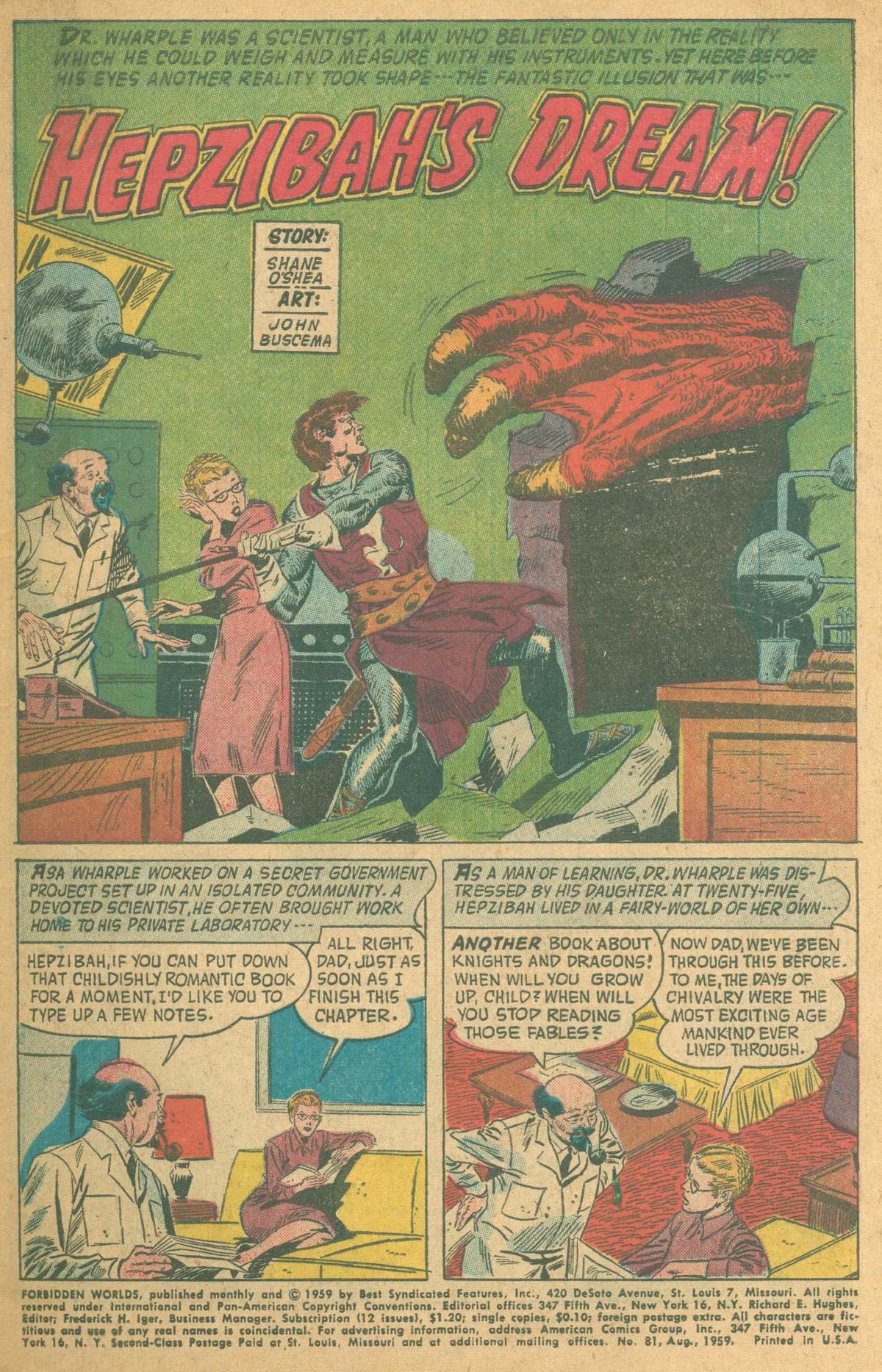 Forbidden Worlds #81 (American Comics Group), page 3. Public domain (US).