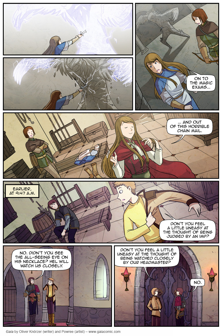 Gaia – The Red Hall 022 (2023-04-23). Oliver Knörzer (writer) & Puri Andini (artist), CC BY-NC-ND 3.0. https://www.sandraandwoo.com/gaia/2023/04/23/the-red-hall-022/