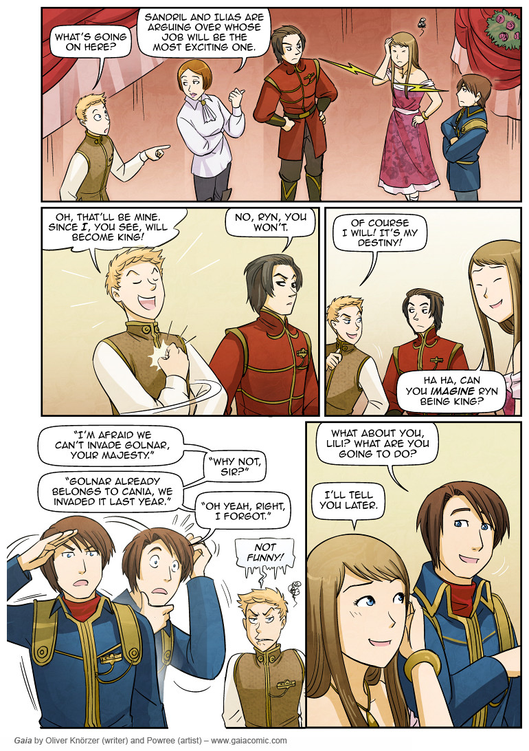 Gaia – The Red Hall 038 (2023-05-09). Oliver Knörzer (writer) & Puri Andini (artist), CC BY-NC-ND 3.0. https://www.sandraandwoo.com/gaia/2023/05/09/the-red-hall-038/