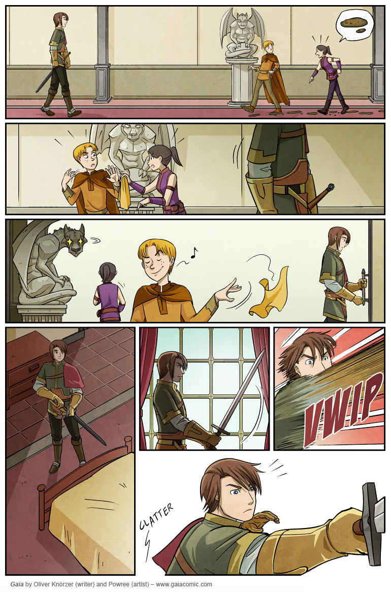 Gaia – The Red Hall 007 (2023-04-08). Oliver Knörzer (writer) & Puri Andini (artist), CC BY-NC-ND 3.0. https://www.sandraandwoo.com/gaia/2023/04/08/the-red-hall-007/