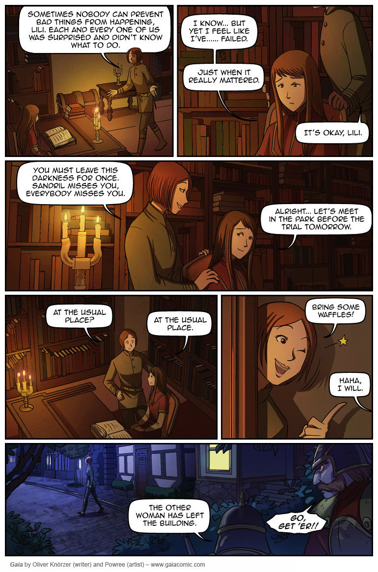 Gaia – Shadowdancers 011 (2023-05-31). Oliver Knörzer (writer) & Puri Andini (artist), CC BY-NC-ND 3.0. https://www.sandraandwoo.com/gaia/2023/05/31/shadowdancers-011/
