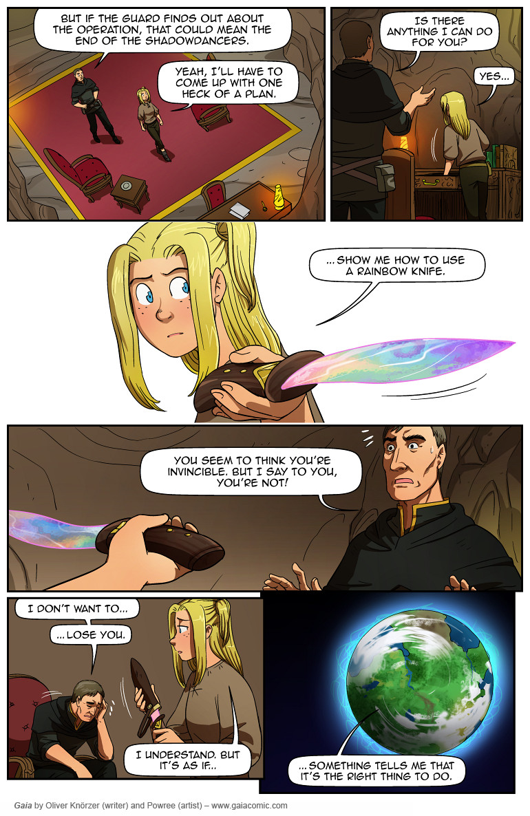 Gaia – Shadowdancers 065 (2023-07-24). Oliver Knörzer (writer) & Puri Andini (artist), CC BY-NC-ND 3.0. https://www.sandraandwoo.com/gaia/2023/07/24/shadowdancers-065/