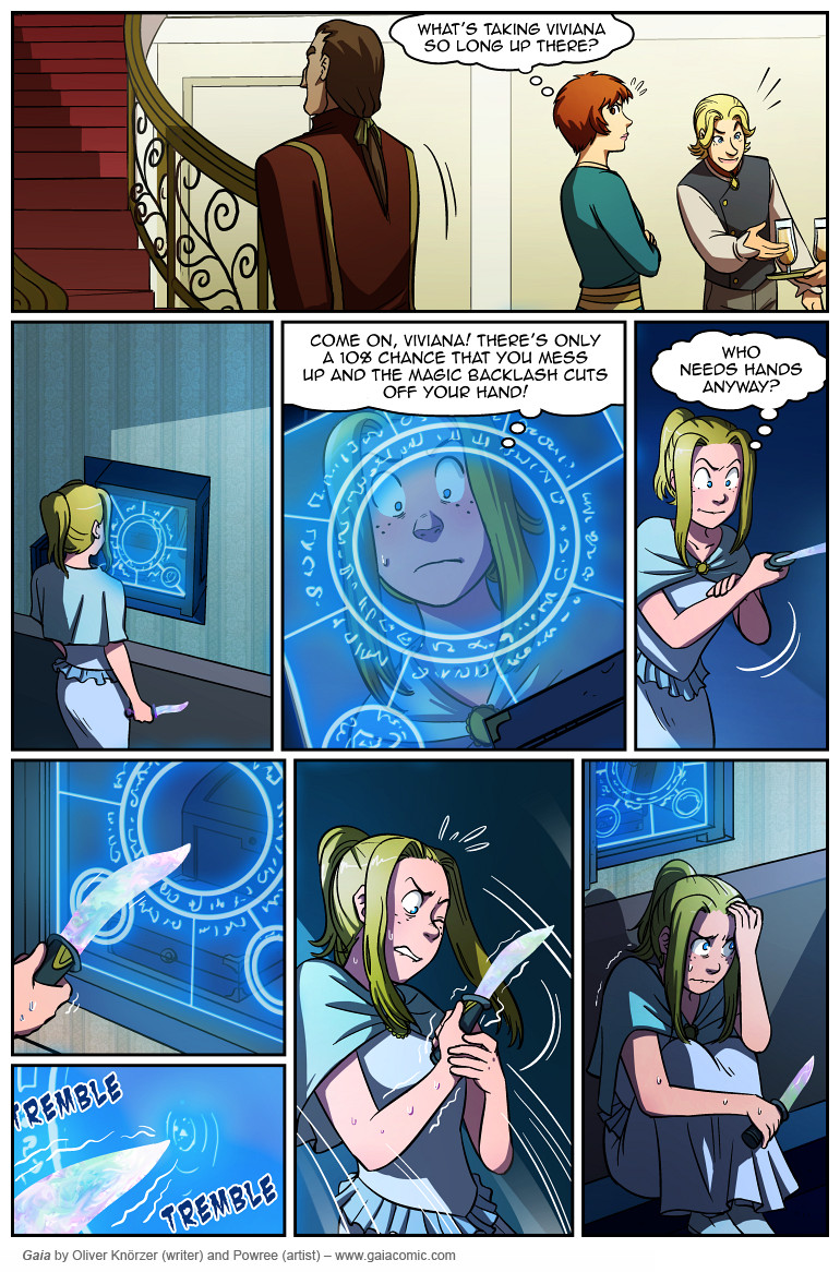 Gaia – Shadowdancers 087 (2023-08-15). Oliver Knörzer (writer) & Puri Andini (artist), CC BY-NC-ND 3.0. https://www.sandraandwoo.com/gaia/2023/08/15/shadowdancers-087/