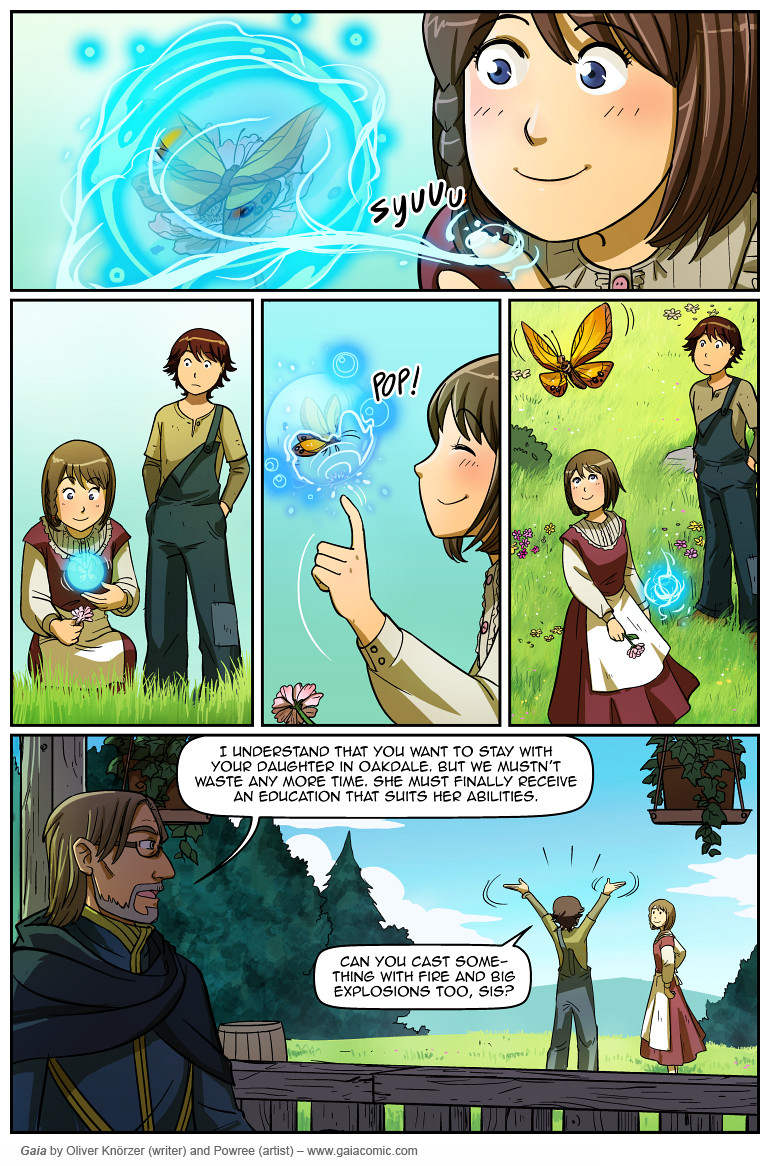 Gaia – The Tower In The Sky 002 (2023-08-23). Oliver Knörzer (writer) & Puri Andini (artist), CC BY-NC-ND 3.0. https://www.sandraandwoo.com/gaia/2023/08/23/the-tower-in-the-sky-002/