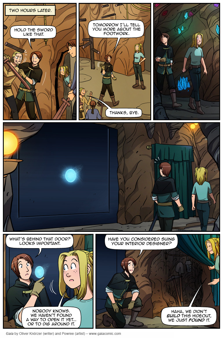 Gaia – The Tower In The Sky 023 (2023-09-13). Oliver Knörzer (writer) & Puri Andini (artist), CC BY-NC-ND 3.0. https://www.sandraandwoo.com/gaia/2023/09/13/the-tower-in-the-sky-023/