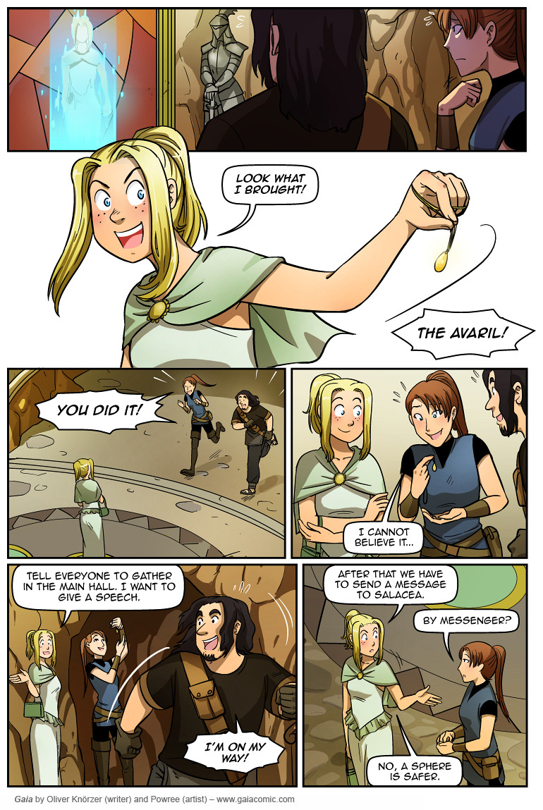 Gaia – The Tower In The Sky 008 (2023-08-29). Oliver Knörzer (writer) & Puri Andini (artist), CC BY-NC-ND 3.0. https://www.sandraandwoo.com/gaia/2023/08/29/the-tower-in-the-sky-008/
