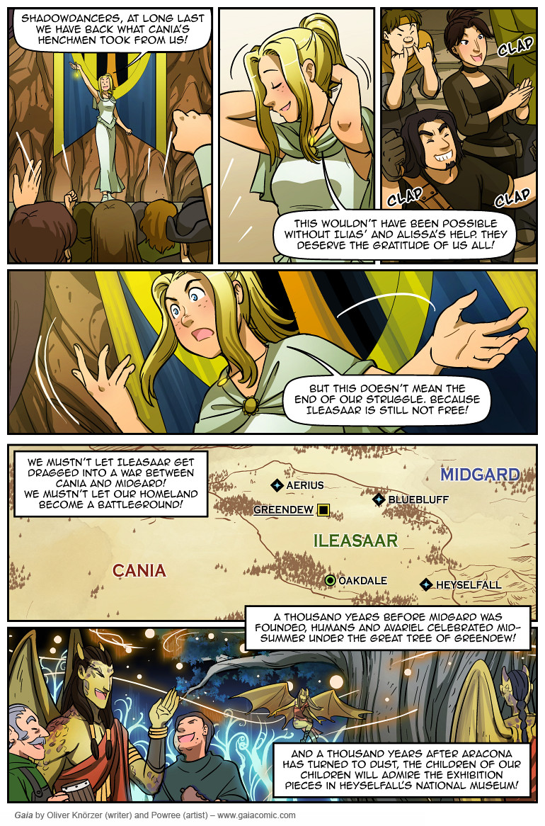 Gaia – The Tower In The Sky 009 (2023-08-30). Oliver Knörzer (writer) & Puri Andini (artist), CC BY-NC-ND 3.0. https://www.sandraandwoo.com/gaia/2023/08/30/the-tower-in-the-sky-009/
