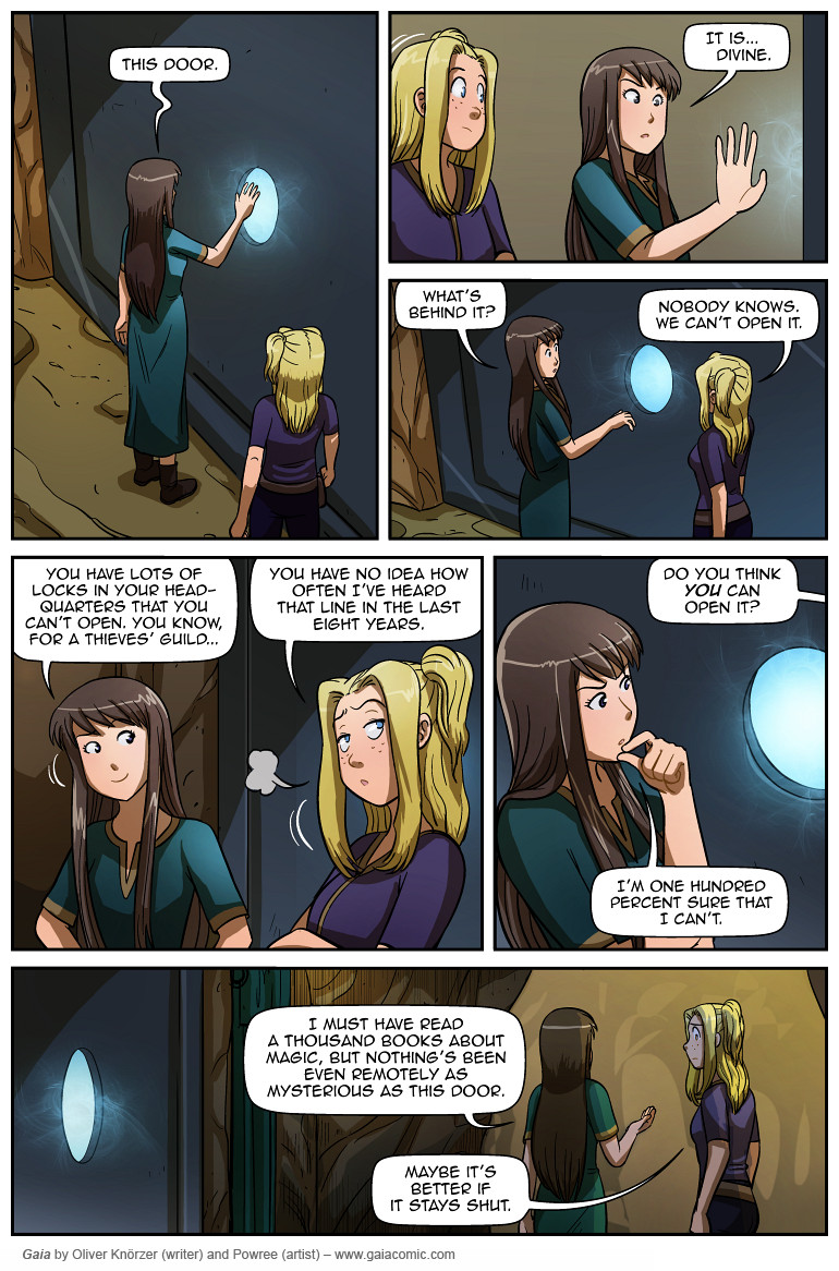 Gaia – The Letter Of Jael Bara 055 (2023-12-06). Oliver Knörzer (writer) & Puri Andini (artist), CC BY-NC-ND 3.0. https://www.sandraandwoo.com/gaia/2023/12/06/the-letter-of-jael-bara-055/