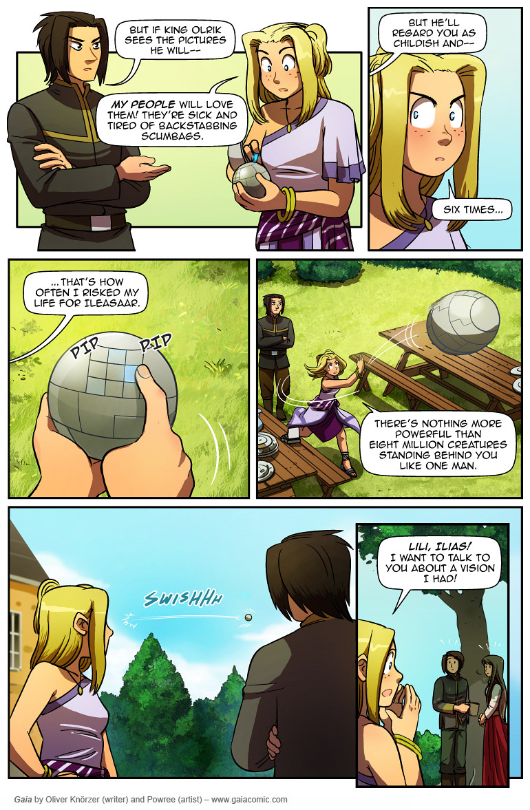 Gaia – Breaking All Barriers 013 (2024-01-15). Oliver Knörzer (writer) & Puri Andini (artist), CC BY-NC-ND 3.0. https://www.sandraandwoo.com/gaia/2024/01/15/breaking-all-barriers-013/