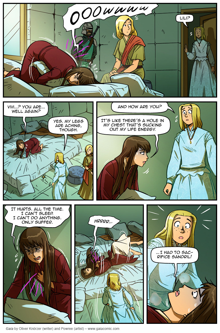Gaia – The Last Queen Of Gaia 015 (2025-04-15). Oliver Knörzer (writer) & Puri Andini (artist), CC BY-NC-ND 3.0. https://www.sandraandwoo.com/gaia/2025/04/15/the-last-queen-of-gaia-015/
