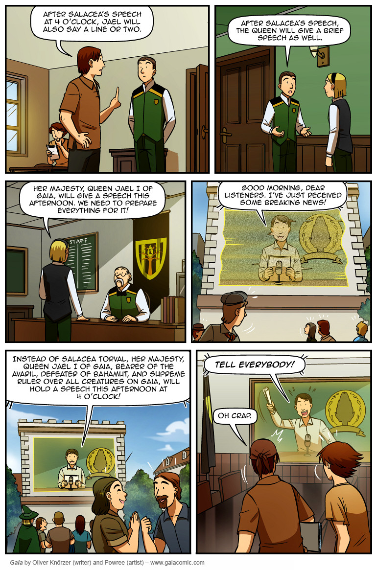 Gaia – The Last Queen Of Gaia 026 (2025-04-26). Oliver Knörzer (writer) & Puri Andini (artist), CC BY-NC-ND 3.0. https://www.sandraandwoo.com/gaia/2025/04/26/the-last-queen-of-gaia-026/