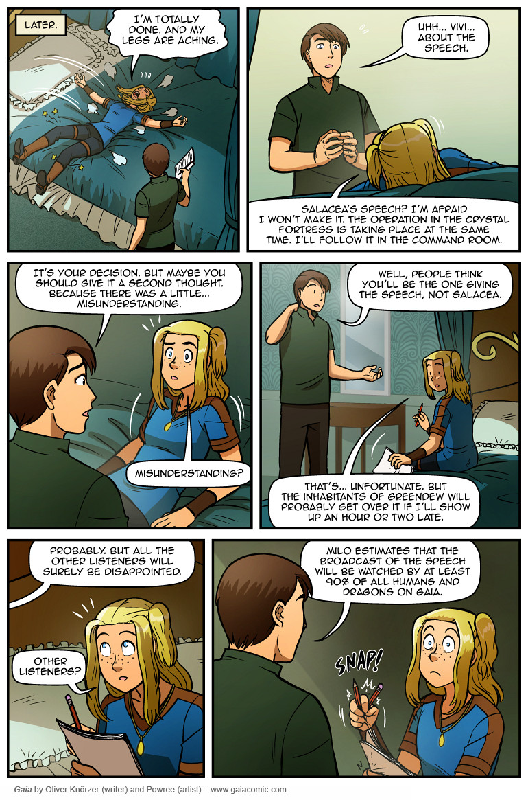 Gaia – The Last Queen Of Gaia 030 (2025-04-30). Oliver Knörzer (writer) & Puri Andini (artist), CC BY-NC-ND 3.0. https://www.sandraandwoo.com/gaia/2025/04/30/the-last-queen-of-gaia-030/