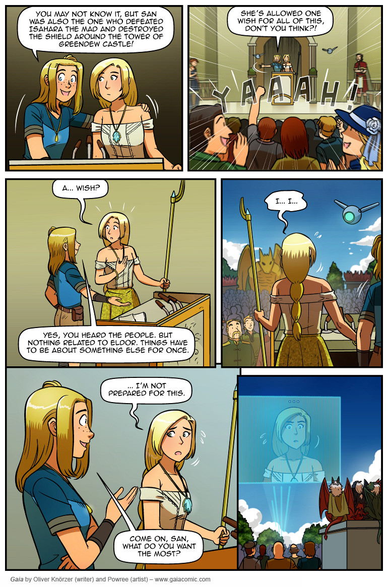 Gaia – The Last Queen Of Gaia 040 (2025-05-10). Oliver Knörzer (writer) & Puri Andini (artist), CC BY-NC-ND 3.0. https://www.sandraandwoo.com/gaia/2025/05/10/the-last-queen-of-gaia-040/