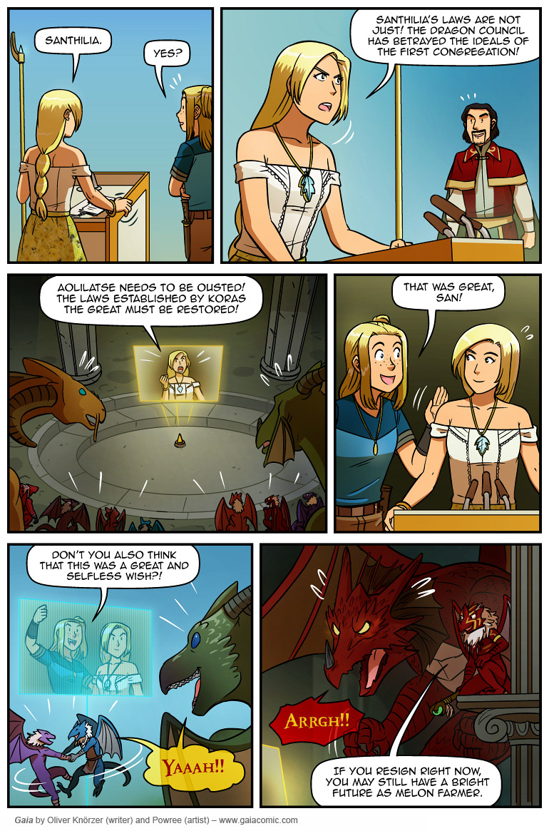 Gaia – The Last Queen Of Gaia 041 (2025-05-11). Oliver Knörzer (writer) & Puri Andini (artist), CC BY-NC-ND 3.0. https://www.sandraandwoo.com/gaia/2025/05/11/the-last-queen-of-gaia-041/