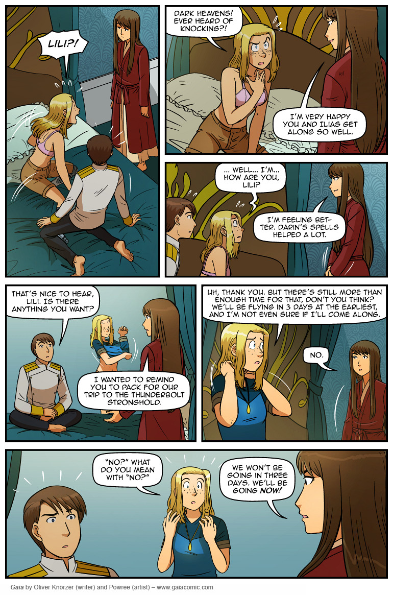 Gaia – The Last Queen Of Gaia 054 (2025-05-24). Oliver Knörzer (writer) & Puri Andini (artist), CC BY-NC-ND 3.0. https://www.sandraandwoo.com/gaia/2025/05/24/the-last-queen-of-gaia-054/