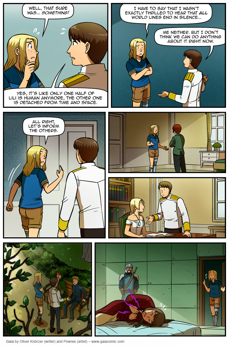 Gaia – The Last Queen Of Gaia 058 (2025-05-28). Oliver Knörzer (writer) & Puri Andini (artist), CC BY-NC-ND 3.0. https://www.sandraandwoo.com/gaia/2025/05/28/the-last-queen-of-gaia-058/