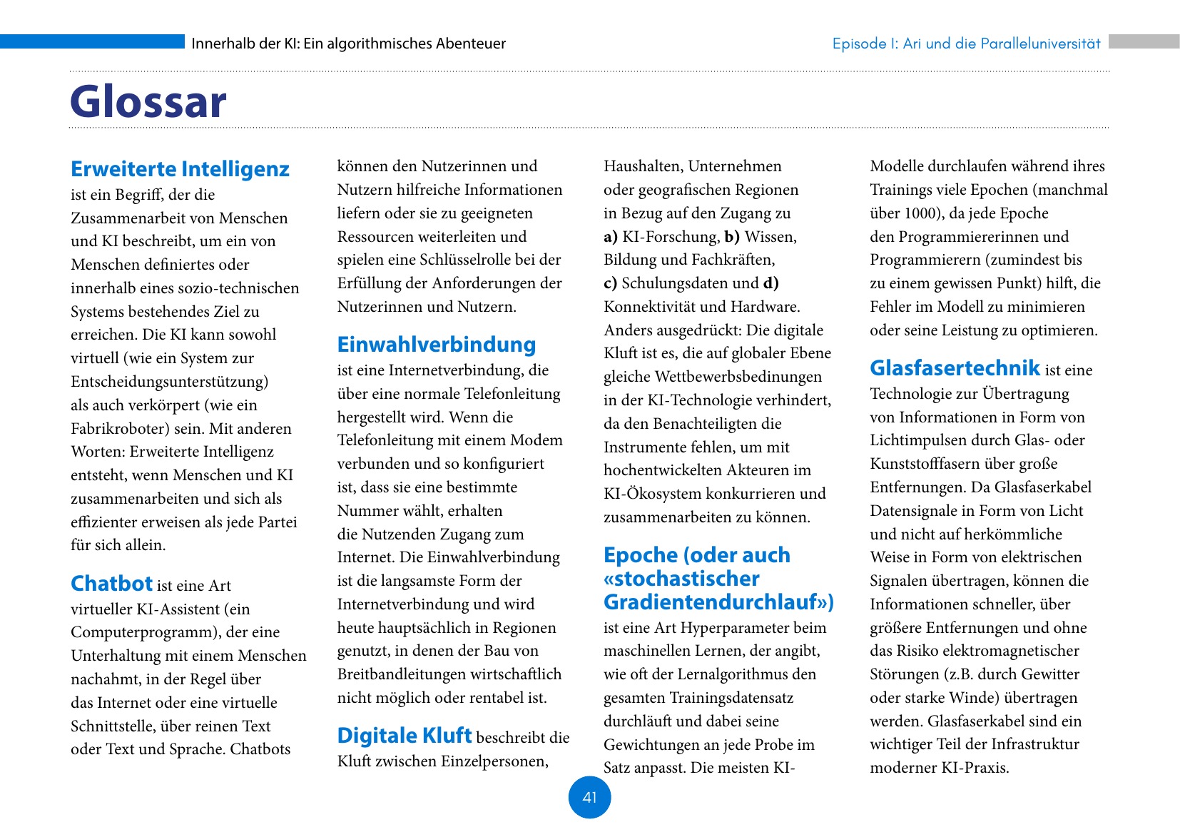 Innerhalb der KI: Ein algorithmisches Abenteuer (UNESCO / Deutsche UNESCO-Kommission / IRCAI 2023), Seite 41. CC BY-SA 3.0 IGO.