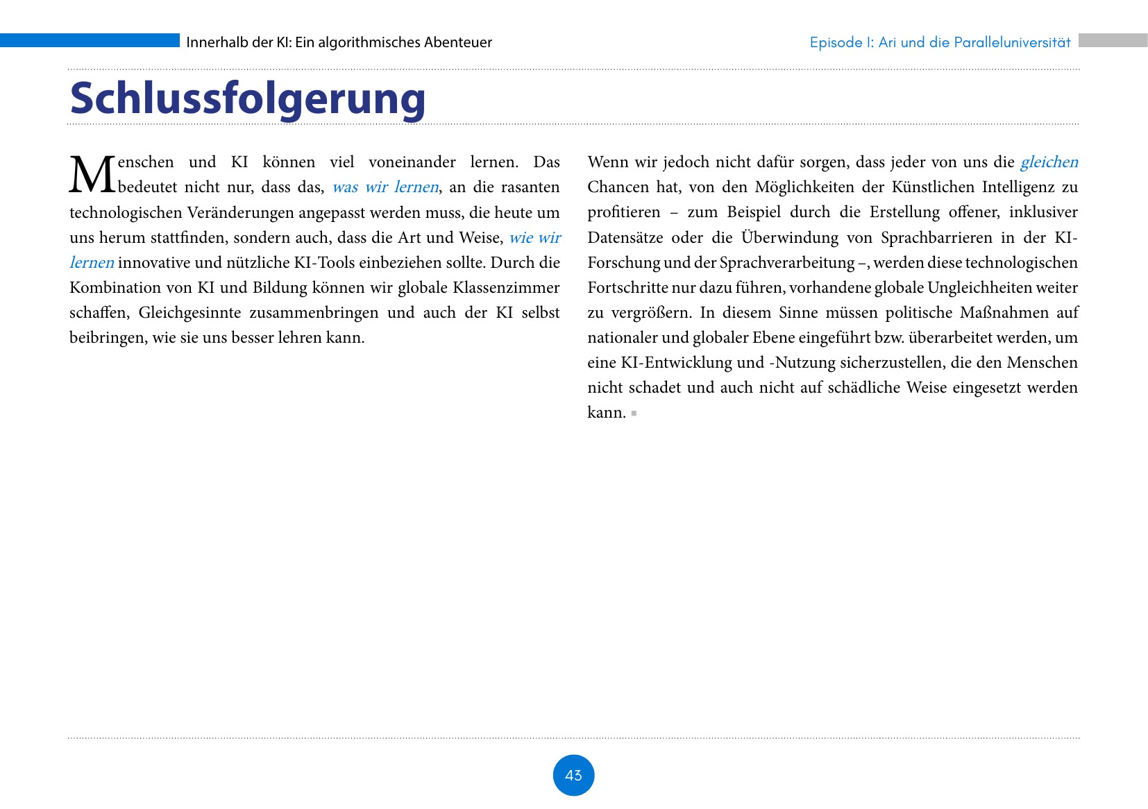 Innerhalb der KI: Ein algorithmisches Abenteuer (UNESCO / Deutsche UNESCO-Kommission / IRCAI 2023), Seite 43. CC BY-SA 3.0 IGO.