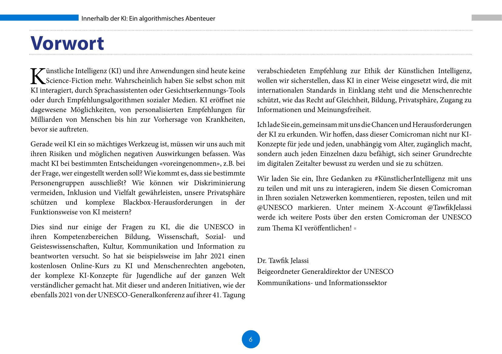 Innerhalb der KI: Ein algorithmisches Abenteuer (UNESCO / Deutsche UNESCO-Kommission / IRCAI 2023), Seite 6. CC BY-SA 3.0 IGO.