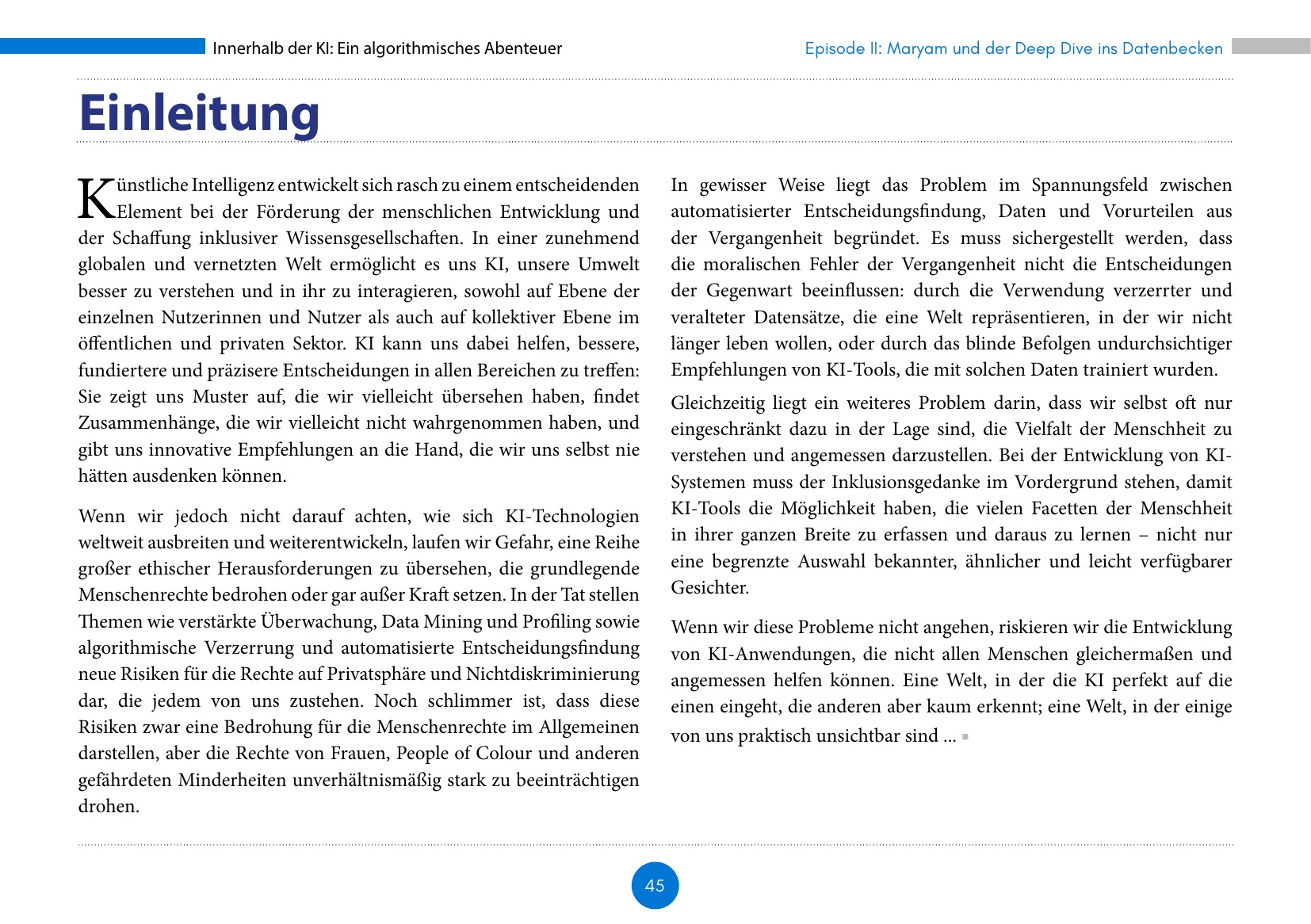 Innerhalb der KI: Ein algorithmisches Abenteuer (UNESCO / Deutsche UNESCO-Kommission / IRCAI 2023), Seite 45. CC BY-SA 3.0 IGO.