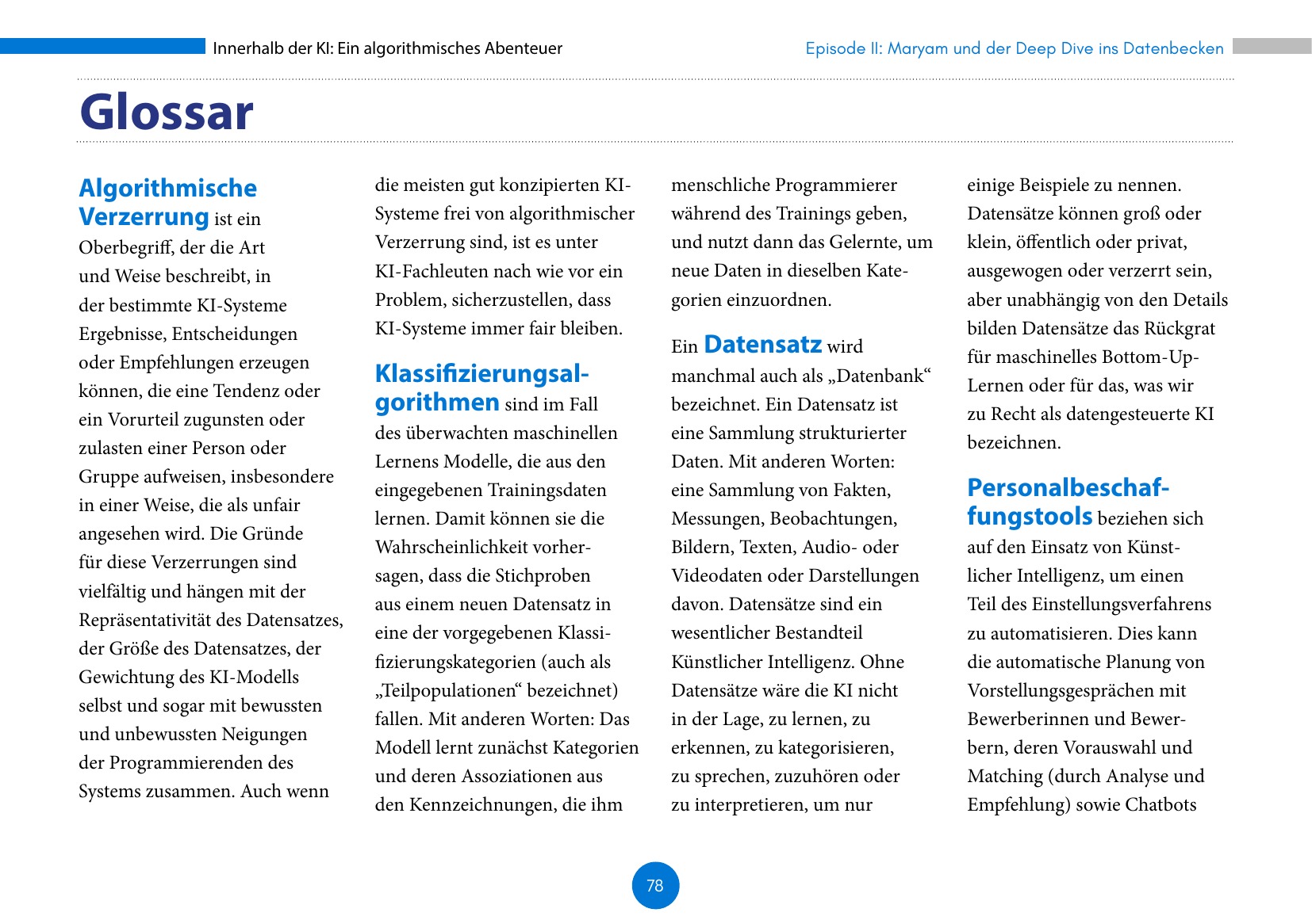 Innerhalb der KI: Ein algorithmisches Abenteuer (UNESCO / Deutsche UNESCO-Kommission / IRCAI 2023), Seite 78. CC BY-SA 3.0 IGO.