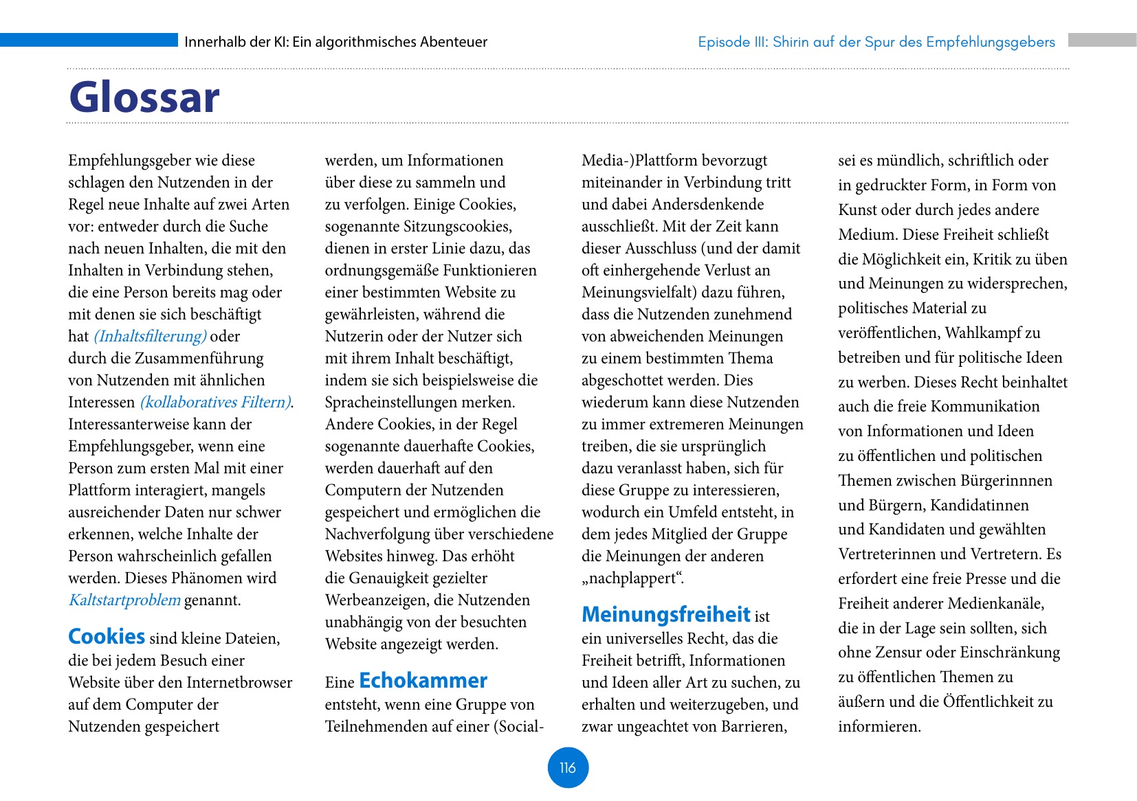 Innerhalb der KI: Ein algorithmisches Abenteuer (UNESCO / Deutsche UNESCO-Kommission / IRCAI 2023), Seite 116. CC BY-SA 3.0 IGO.