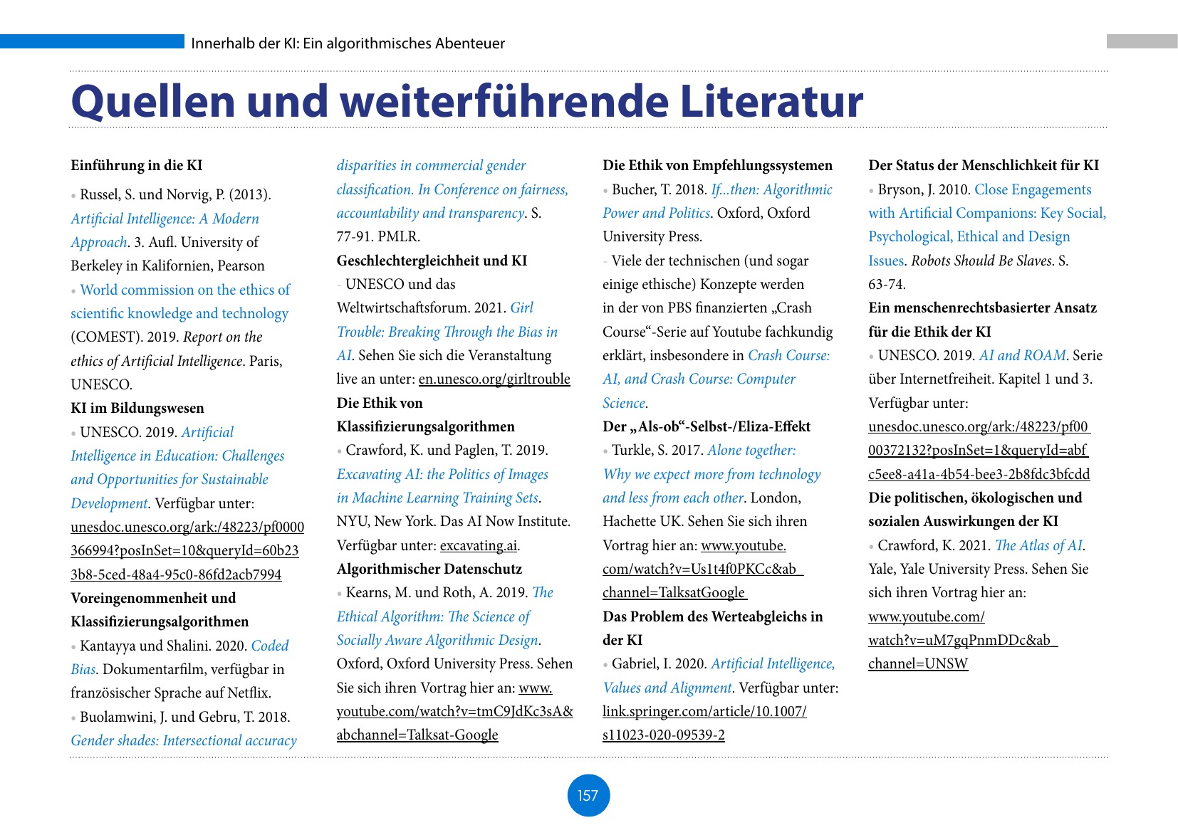 Innerhalb der KI: Ein algorithmisches Abenteuer (UNESCO / Deutsche UNESCO-Kommission / IRCAI 2023), Seite 157. CC BY-SA 3.0 IGO.