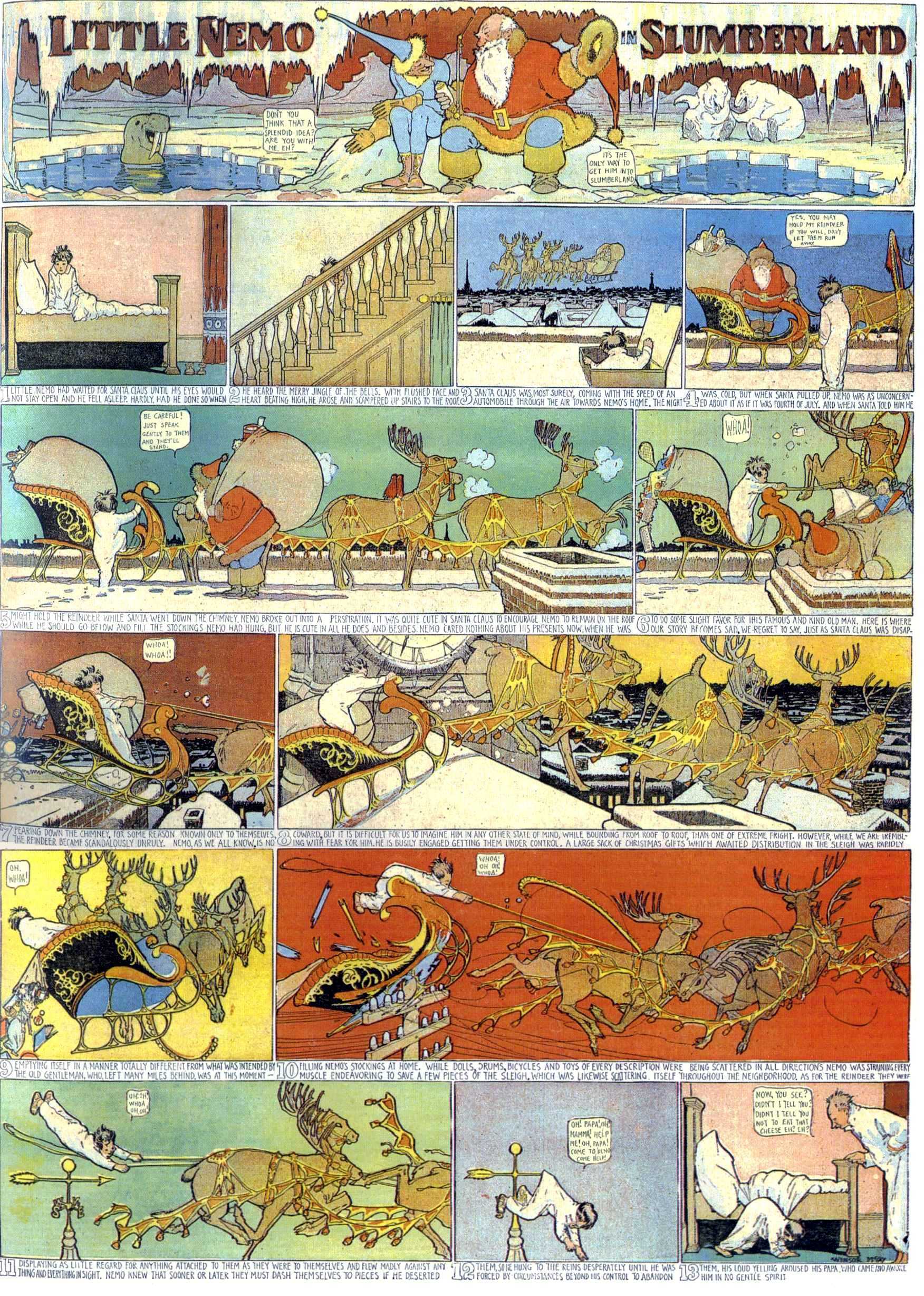 Little Nemo in Slumberland (1905–1914), page 11. Little Nemo in Slumberland by Winsor McCay. Public domain in the United States. https://archive.org/details/LittleNemo1905-14FromWinsorMccayAsCbz