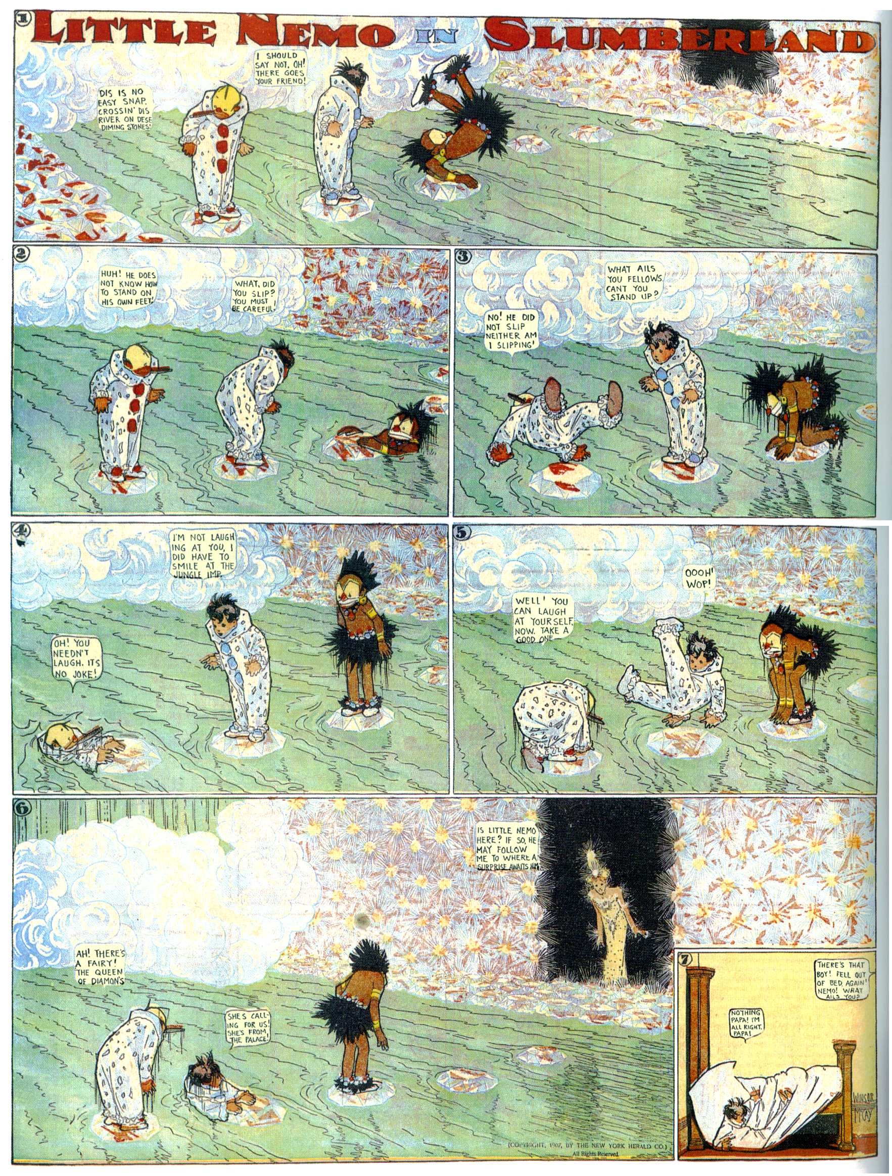 Little Nemo in Slumberland (1905–1914), page 109. Little Nemo in Slumberland by Winsor McCay. Public domain in the United States. https://archive.org/details/LittleNemo1905-14FromWinsorMccayAsCbz