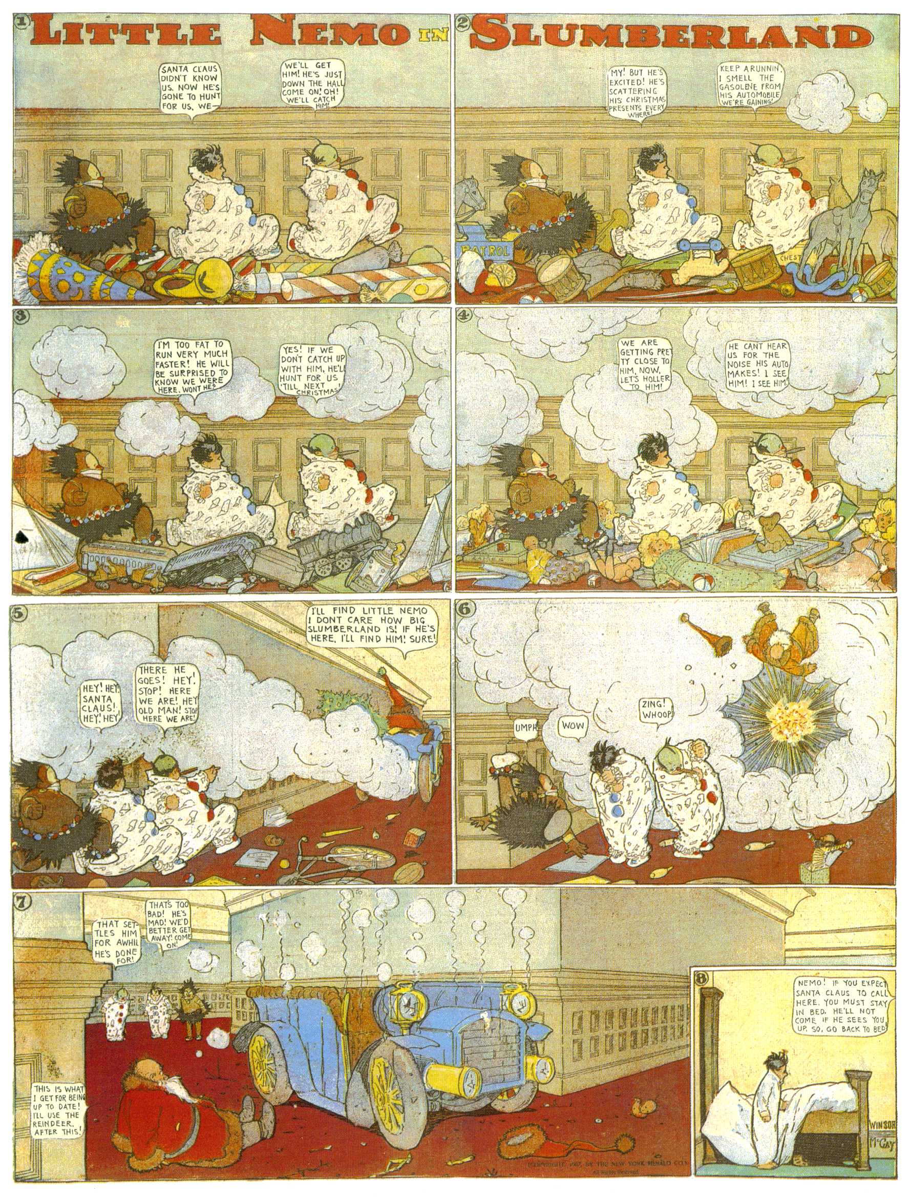 Little Nemo in Slumberland (1905–1914), page 116. Little Nemo in Slumberland by Winsor McCay. Public domain in the United States. https://archive.org/details/LittleNemo1905-14FromWinsorMccayAsCbz