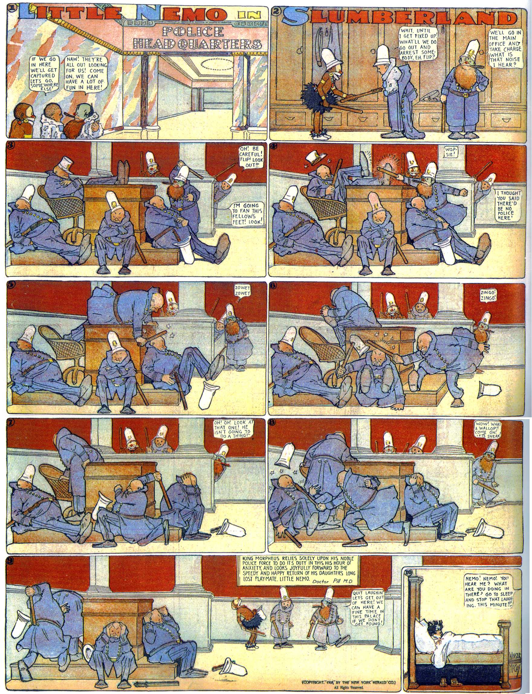 Little Nemo in Slumberland (1905–1914), page 119. Little Nemo in Slumberland by Winsor McCay. Public domain in the United States. https://archive.org/details/LittleNemo1905-14FromWinsorMccayAsCbz