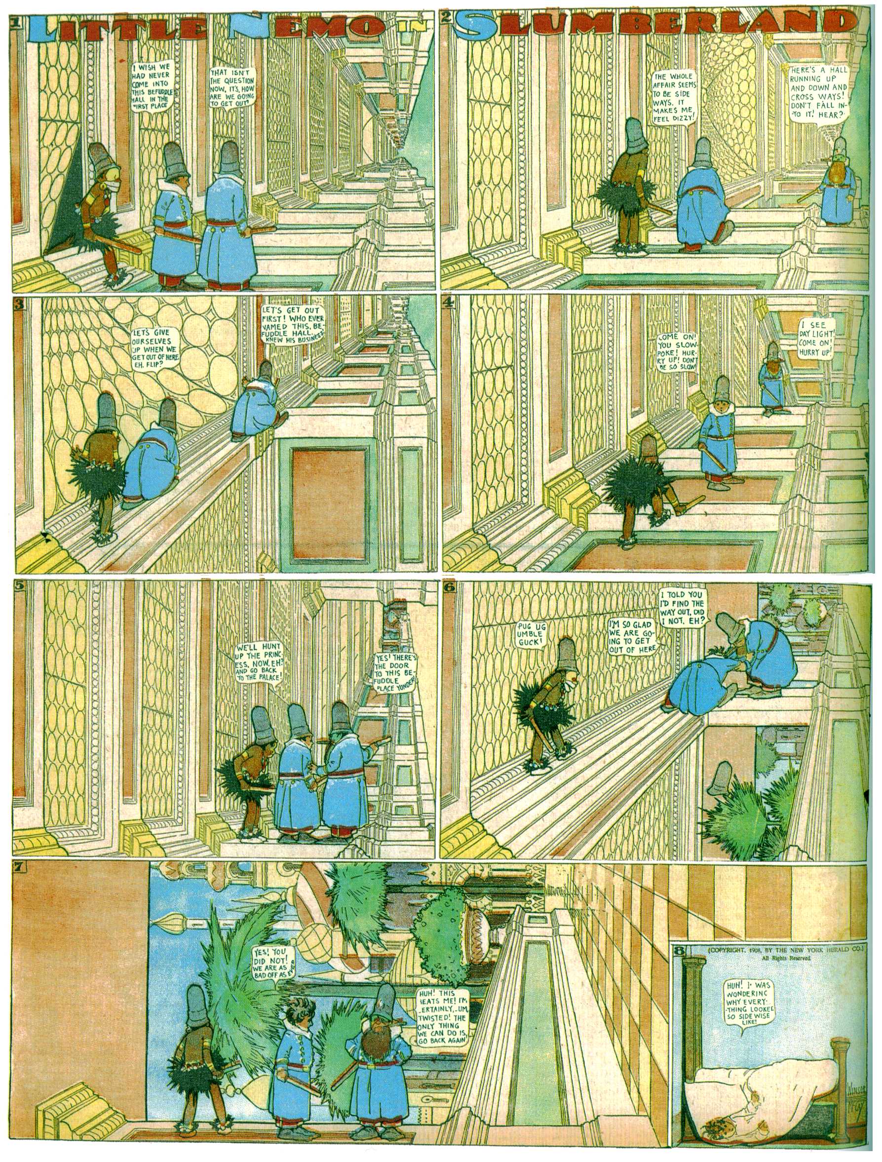 Little Nemo in Slumberland (1905–1914), page 125. Little Nemo in Slumberland by Winsor McCay. Public domain in the United States. https://archive.org/details/LittleNemo1905-14FromWinsorMccayAsCbz
