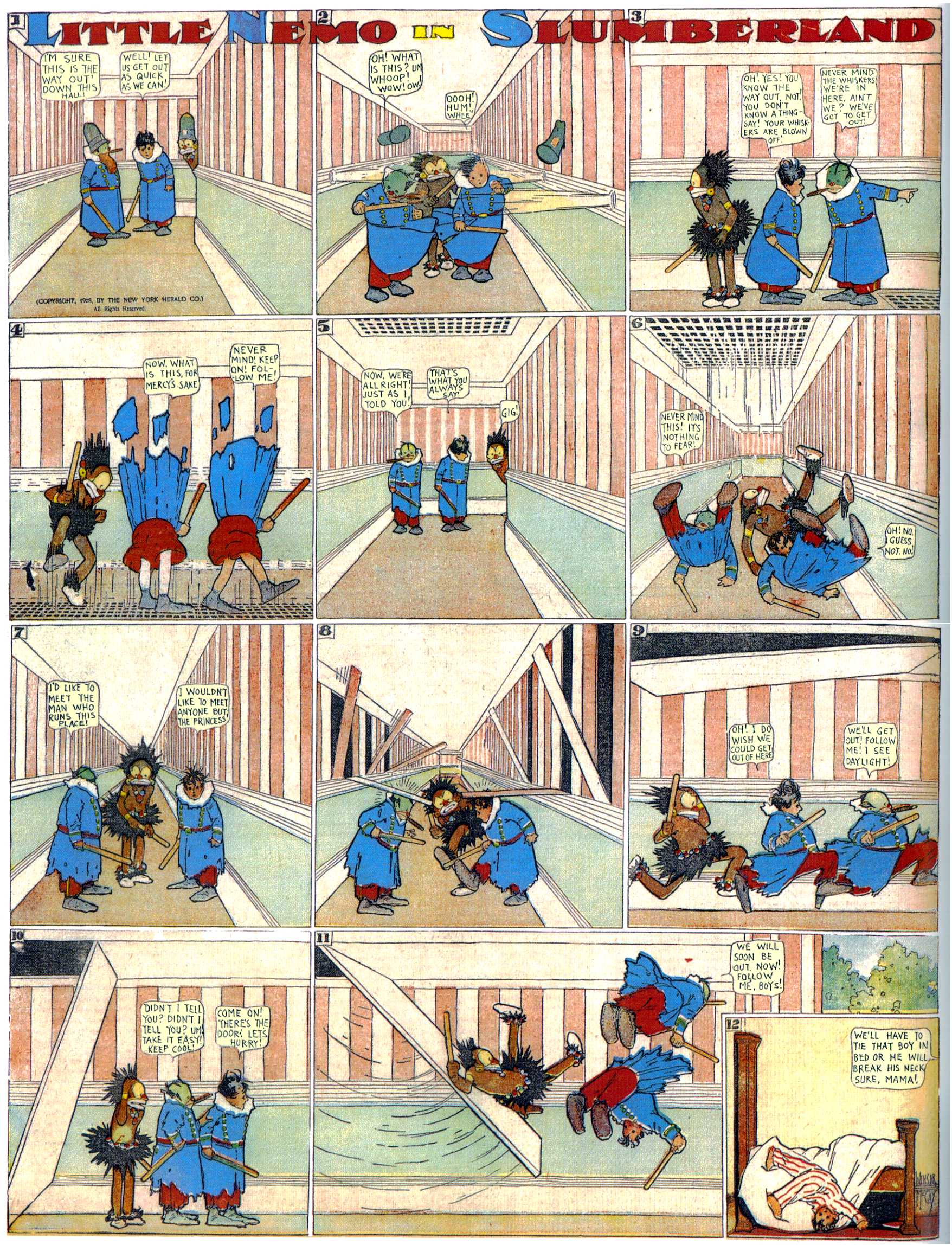 Little Nemo in Slumberland (1905–1914), page 127. Little Nemo in Slumberland by Winsor McCay. Public domain in the United States. https://archive.org/details/LittleNemo1905-14FromWinsorMccayAsCbz