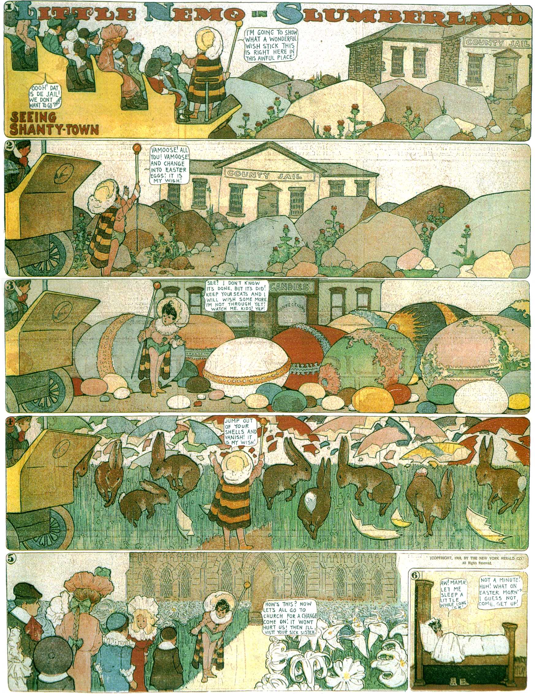 Little Nemo in Slumberland (1905–1914), page 132. Little Nemo in Slumberland by Winsor McCay. Public domain in the United States. https://archive.org/details/LittleNemo1905-14FromWinsorMccayAsCbz