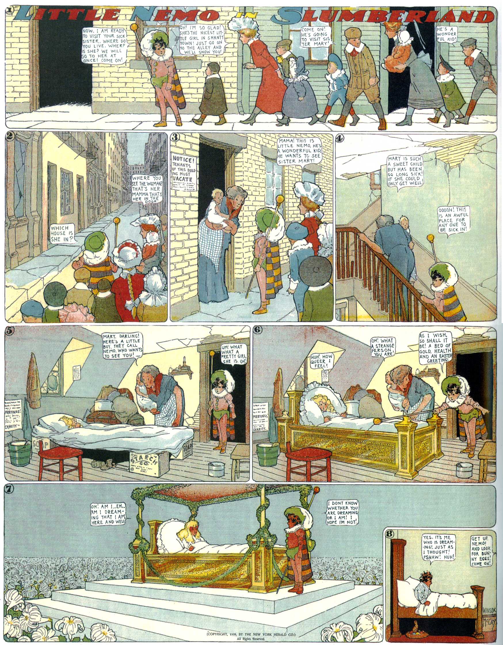Little Nemo in Slumberland (1905–1914), page 133. Little Nemo in Slumberland by Winsor McCay. Public domain in the United States. https://archive.org/details/LittleNemo1905-14FromWinsorMccayAsCbz